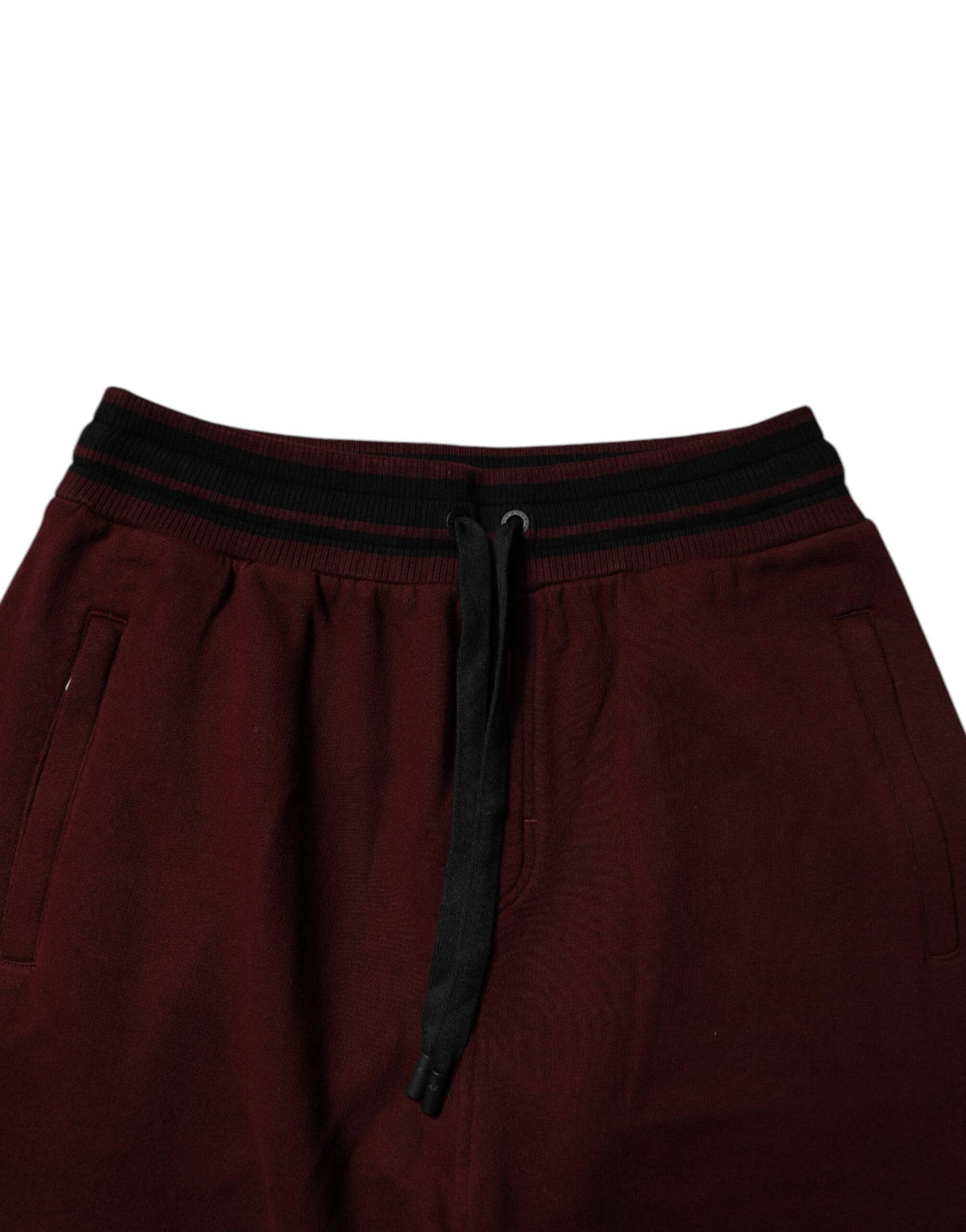 Dolce & Gabbana Maroon Cotton Men Jogger Sweatpants Pants | Regal Royce
