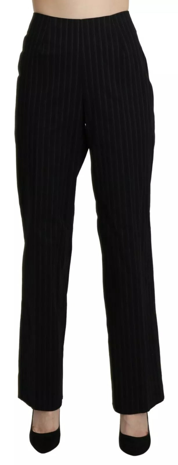 BENCIVENGA Black High Waist Straight Dress Trouser Pants | Regal Royce