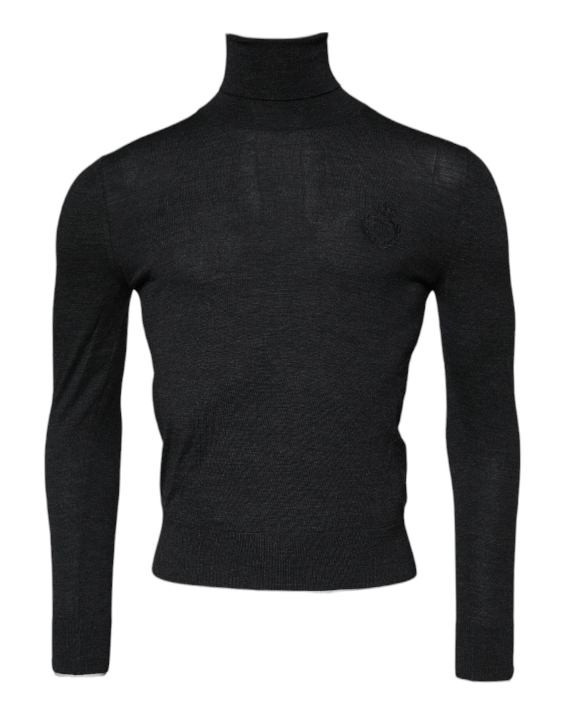 Dolce & Gabbana Black Wool Turtle Neck Men Pullover Sweater | Regal Royce