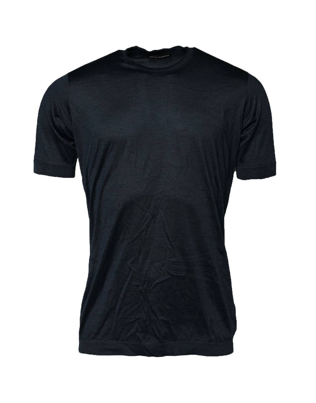 Dolce & Gabbana Blue Silk Crew Neck Short Sleeves Men T-Shirt