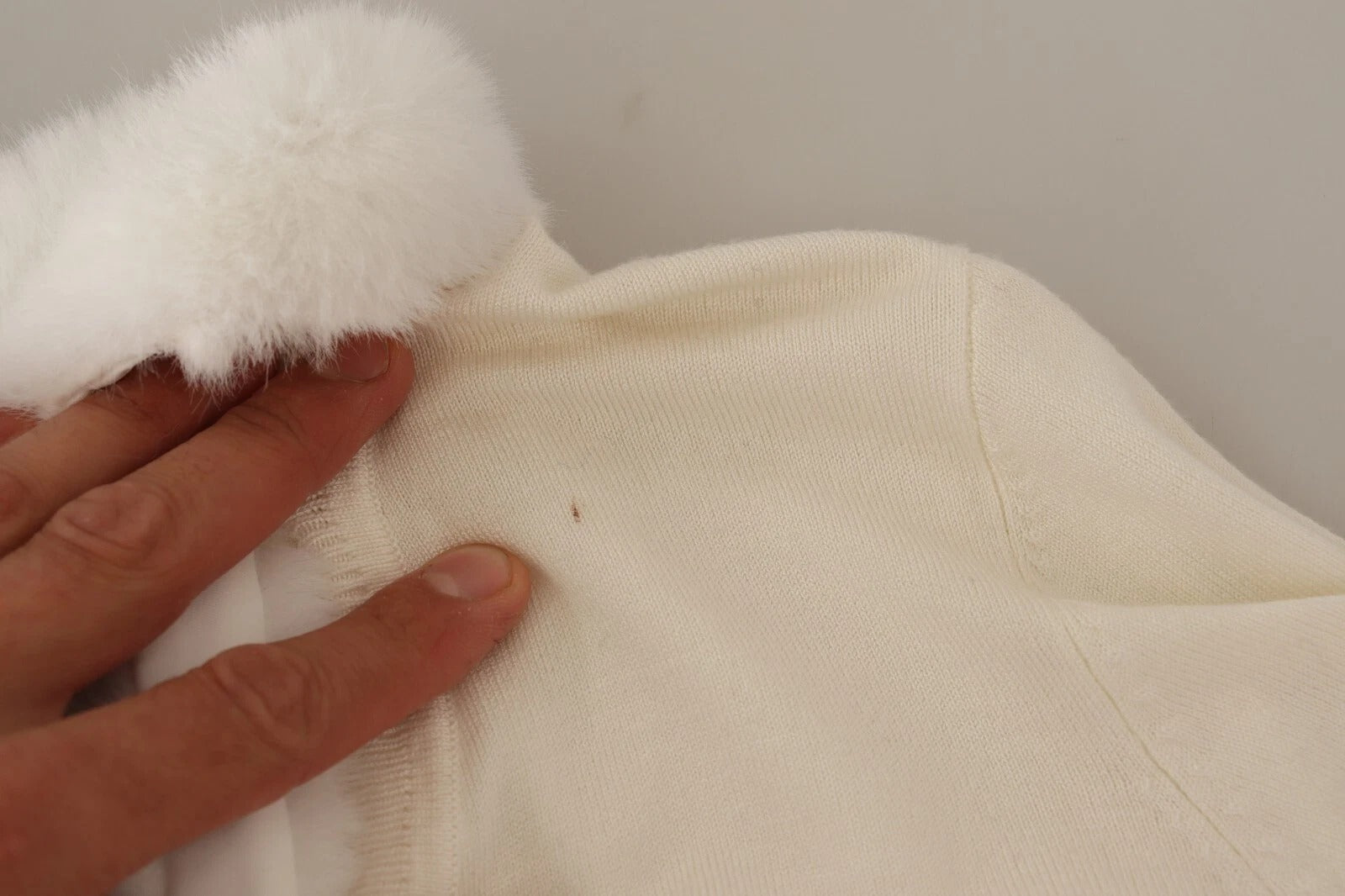 Liu Jo White Viscose Long Sleeves Fur Shearling Blouse | Regal Royce