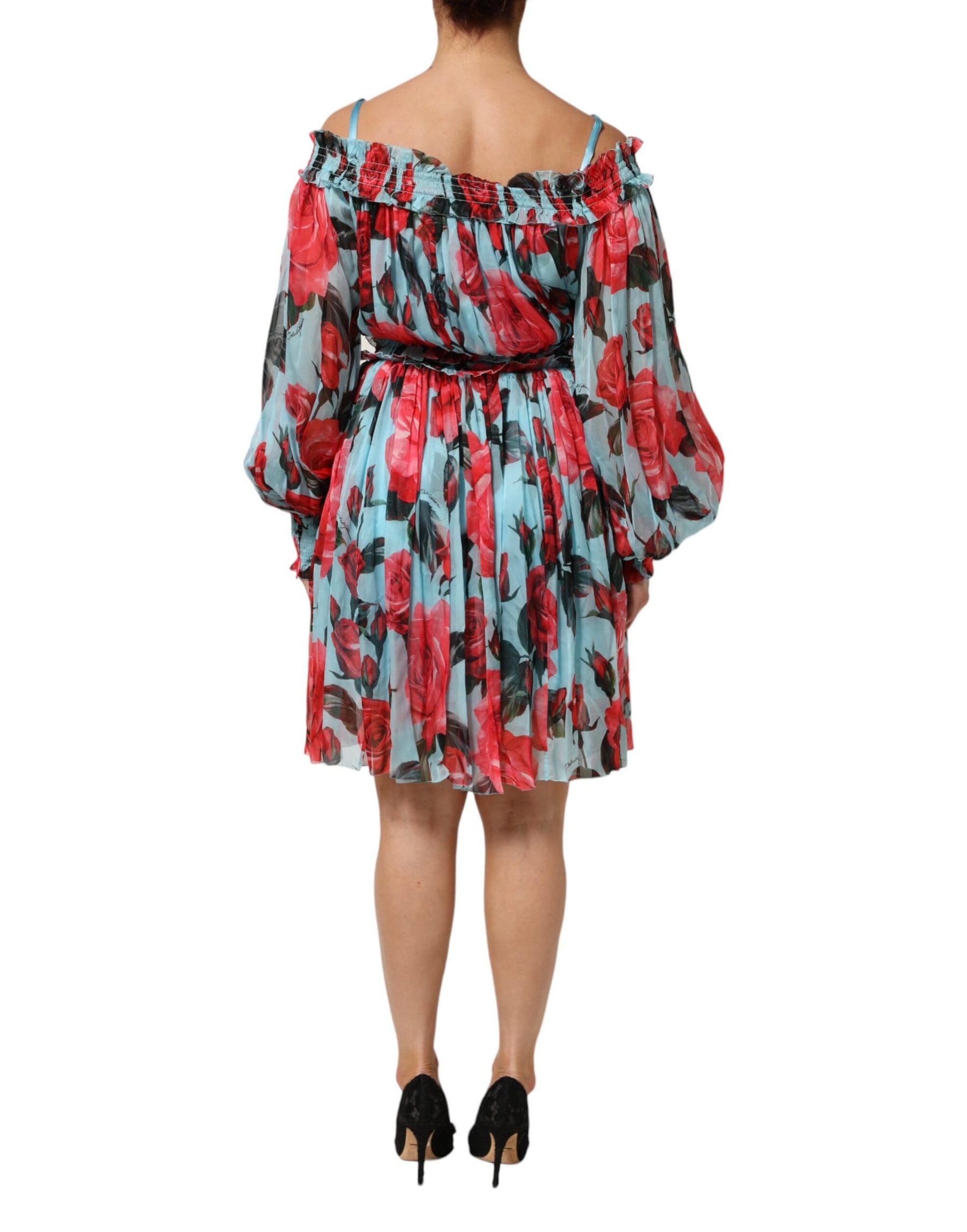 Dolce & Gabbana Multicolor Romantic Floral Silk Chiffon Dress | Regal Royce