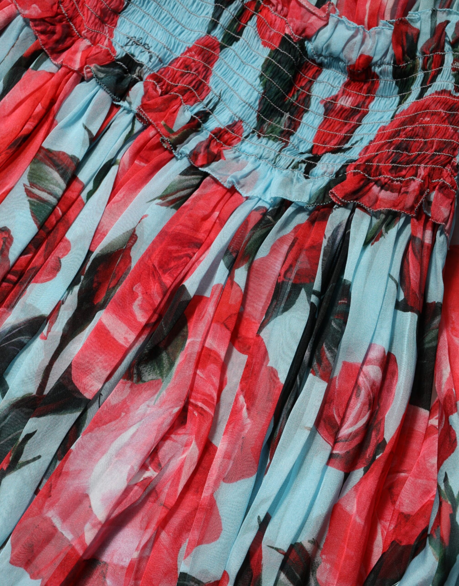 Dolce & Gabbana Multicolor Romantic Floral Silk Chiffon Dress | Regal Royce