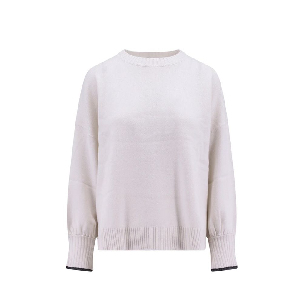 Brunello Cucinelli White Cashmere Sweatshirt