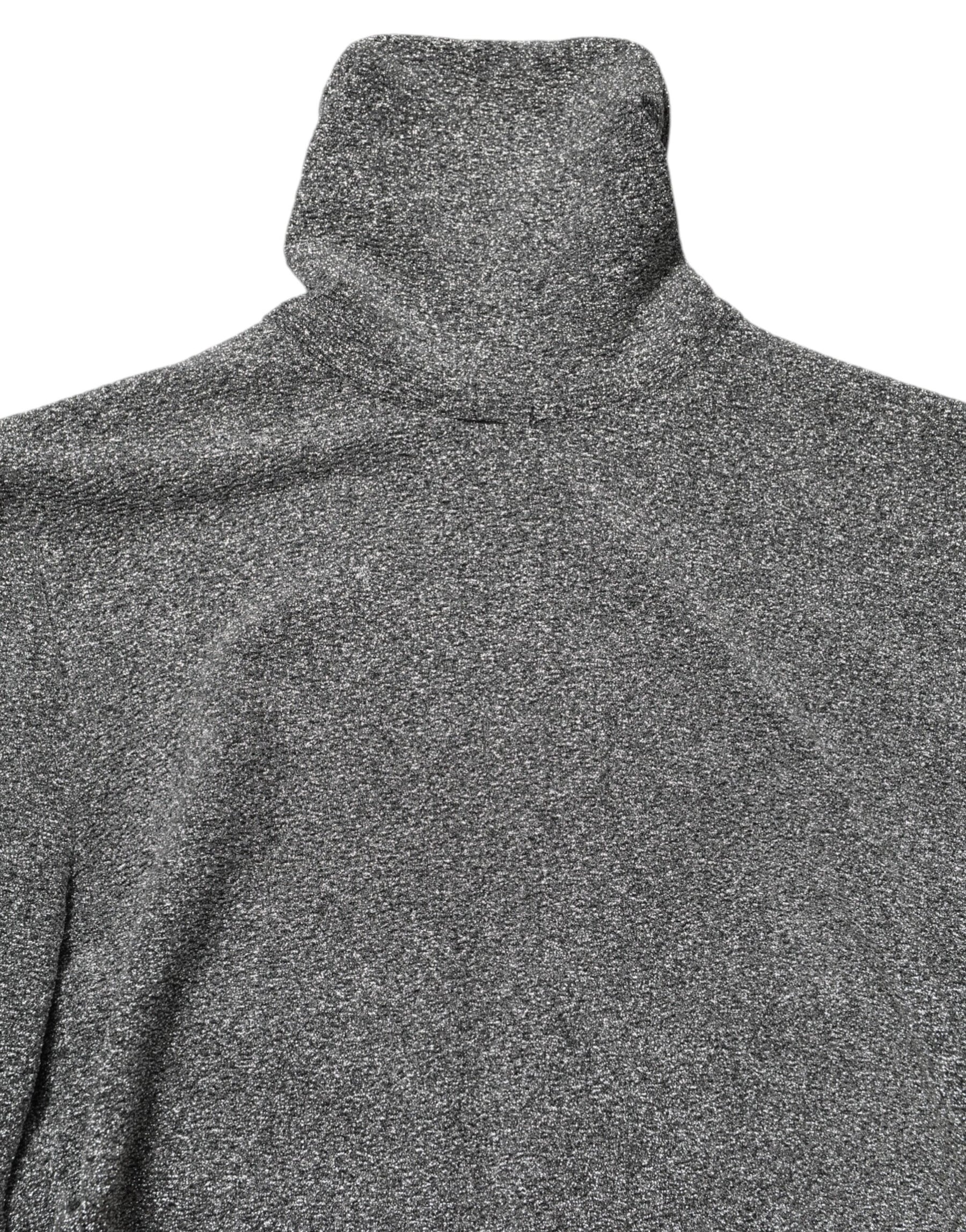 Dolce & Gabbana Gray Nylon Bodycon Sheath Long Sleeves Dress | Regal Royce