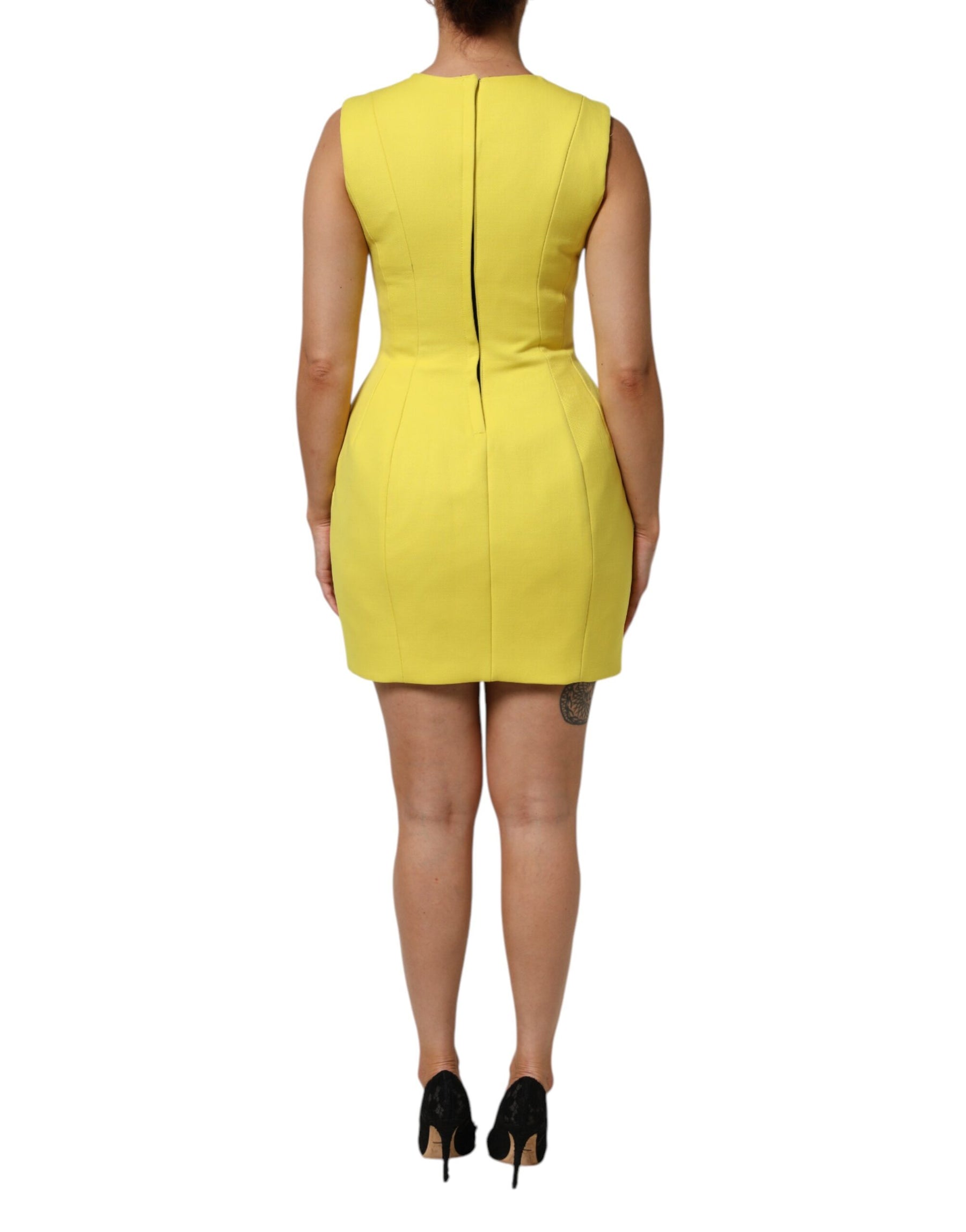 Dolce & Gabbana Yellow A-line Sheath Sleeveless Mini Dress | Regal Royce