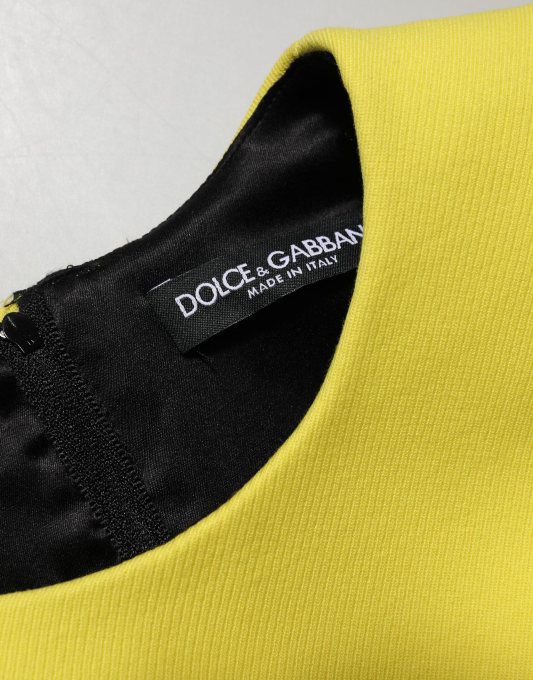 Dolce & Gabbana Yellow A-line Sheath Sleeveless Mini Dress | Regal Royce
