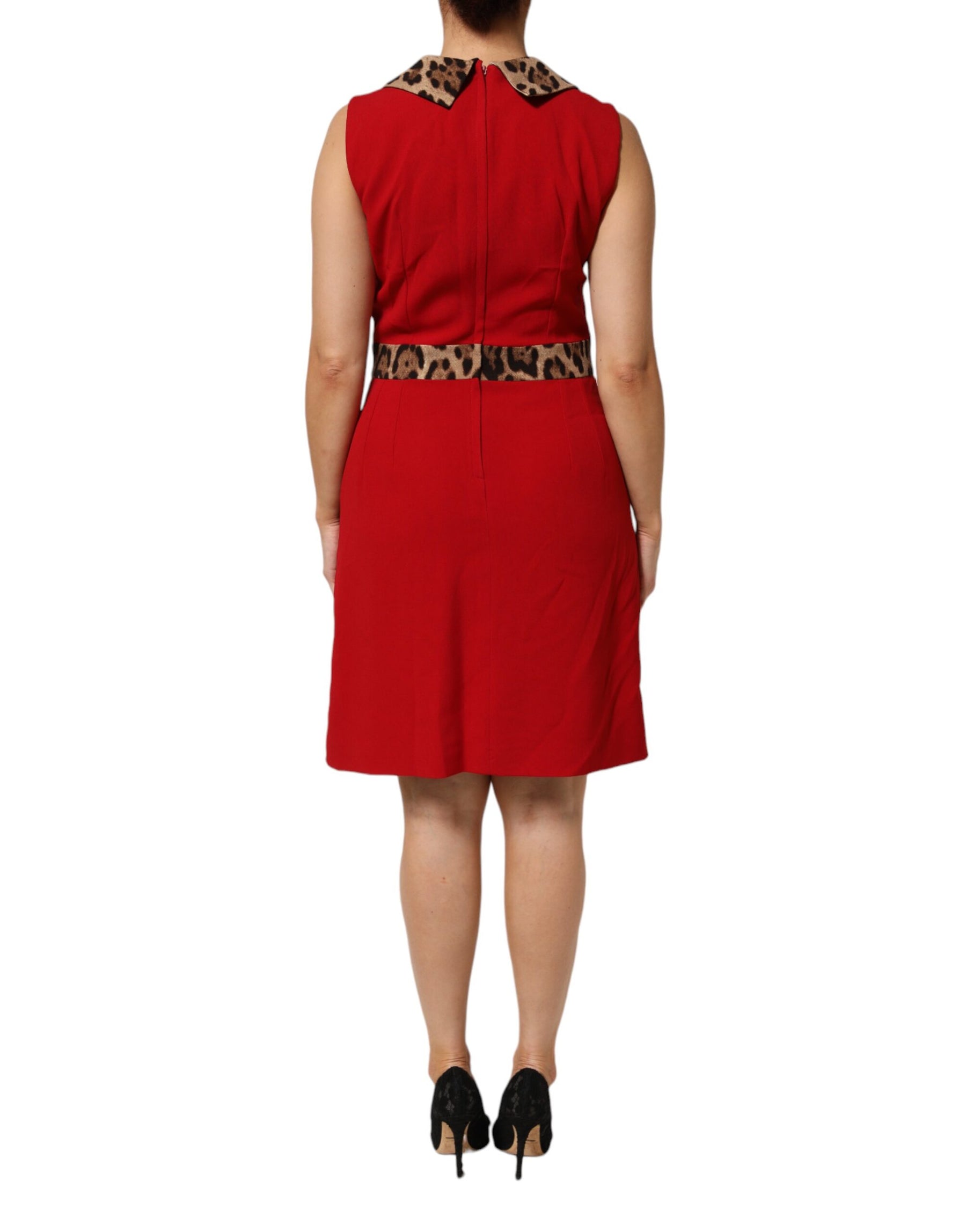 Dolce & Gabbana Red Leopard Viscose Sheath A-line Dress | Regal Royce