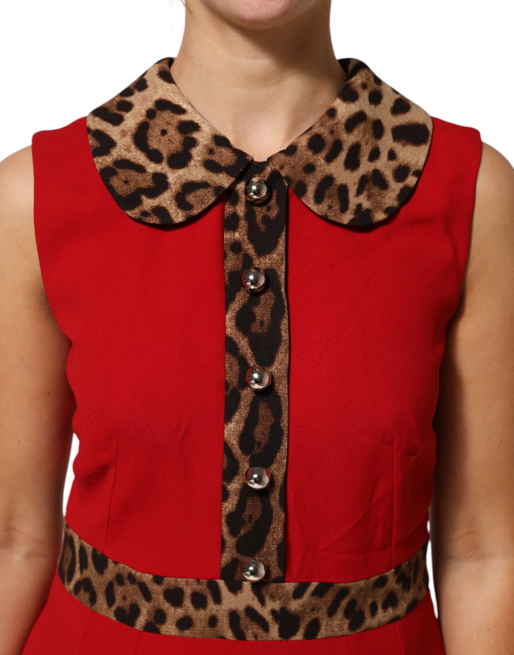 Dolce & Gabbana Red Leopard Viscose Sheath A-line Dress | Regal Royce