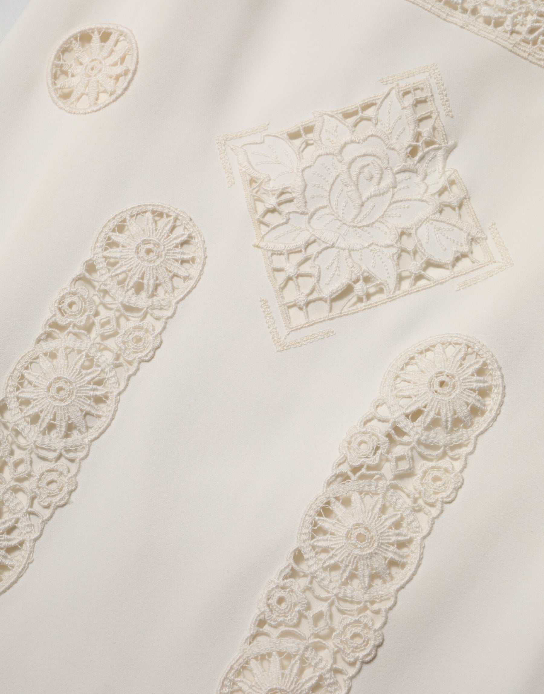 Dolce & Gabbana White Floral Lace Sleeveless Midi Dress | Regal Royce