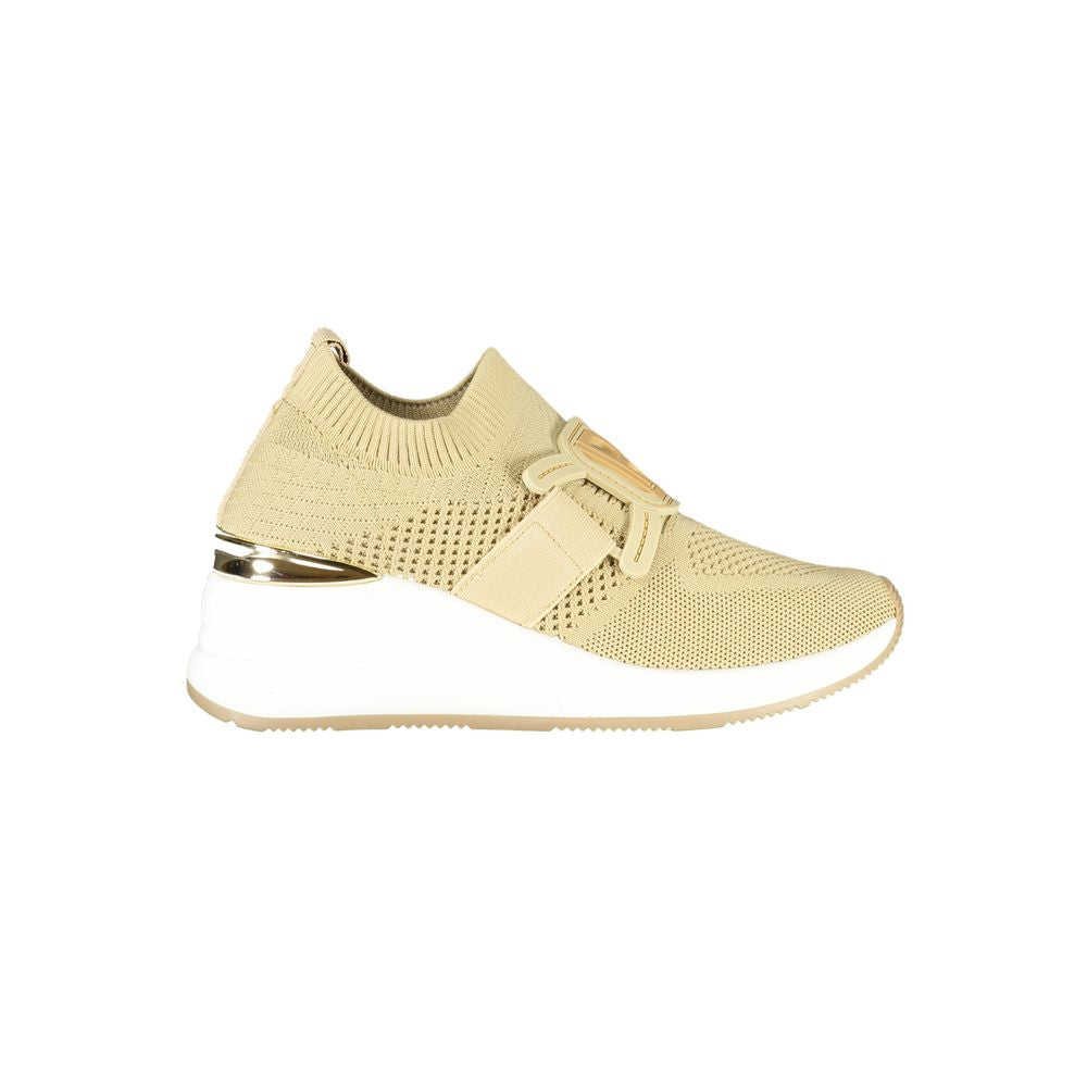 Laura Biagiotti Beige Polyurethane Women Sneaker | Regal Royce