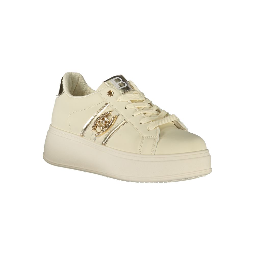 Laura Biagiotti Beige Polyurethane Women Sneaker | Regal Royce