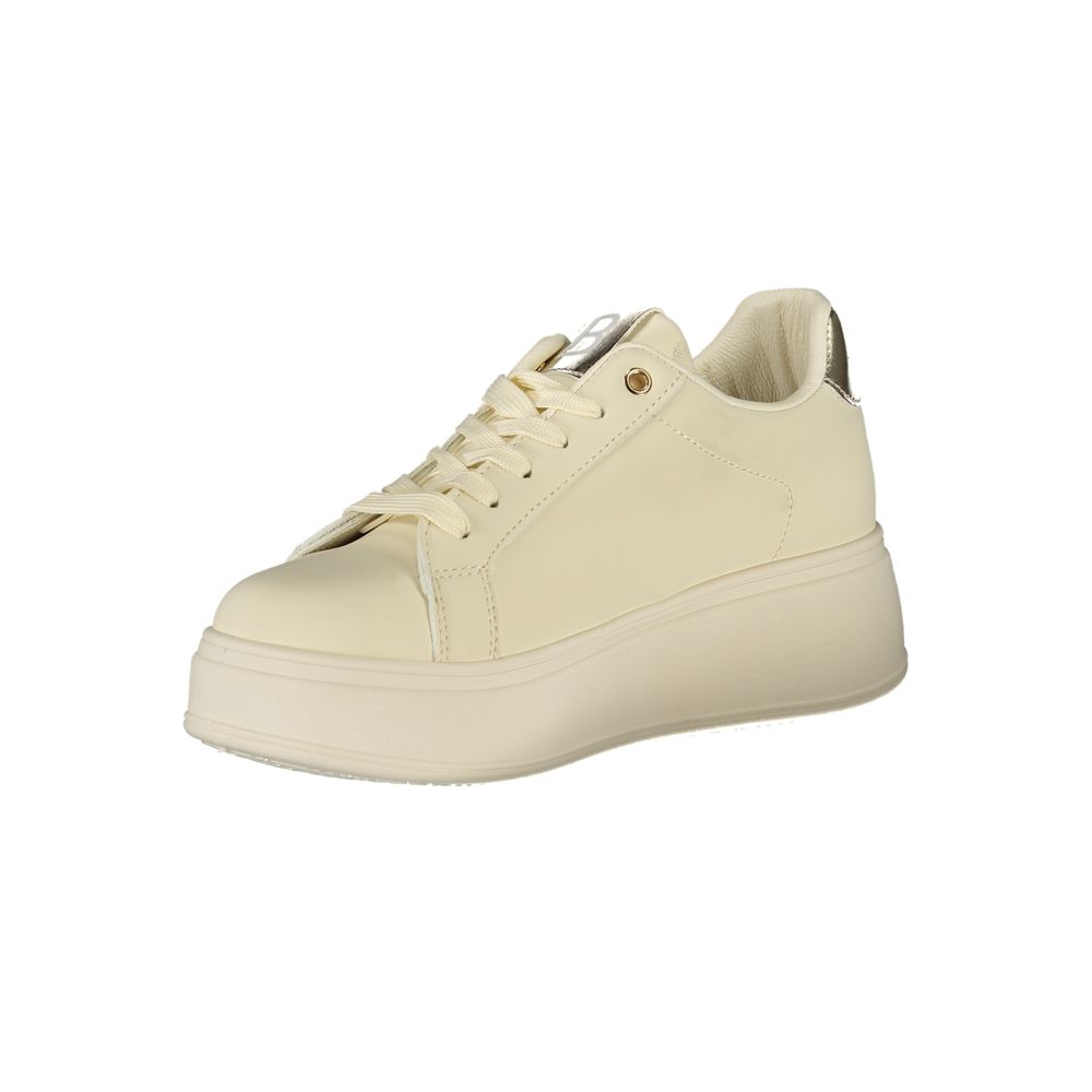 Laura Biagiotti Beige Polyurethane Women Sneaker | Regal Royce