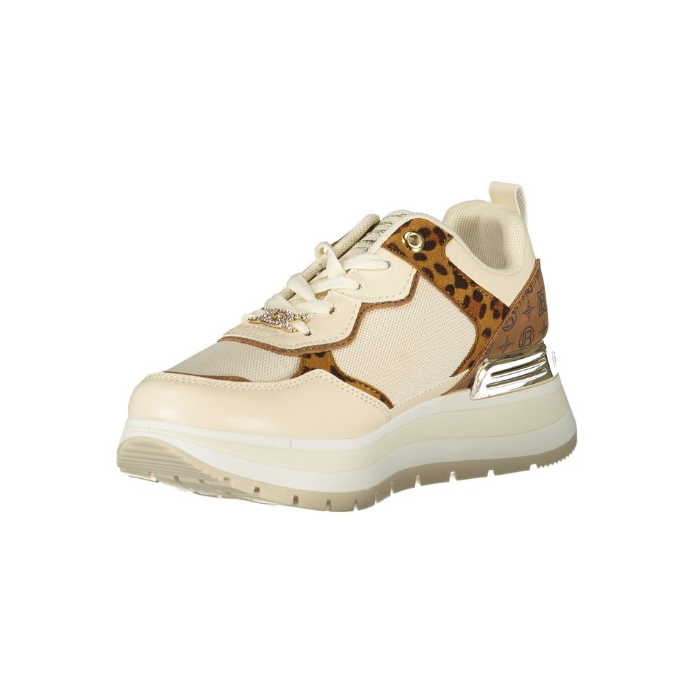 Laura Biagiotti Beige Polyurethane Women Sneaker | Regal Royce