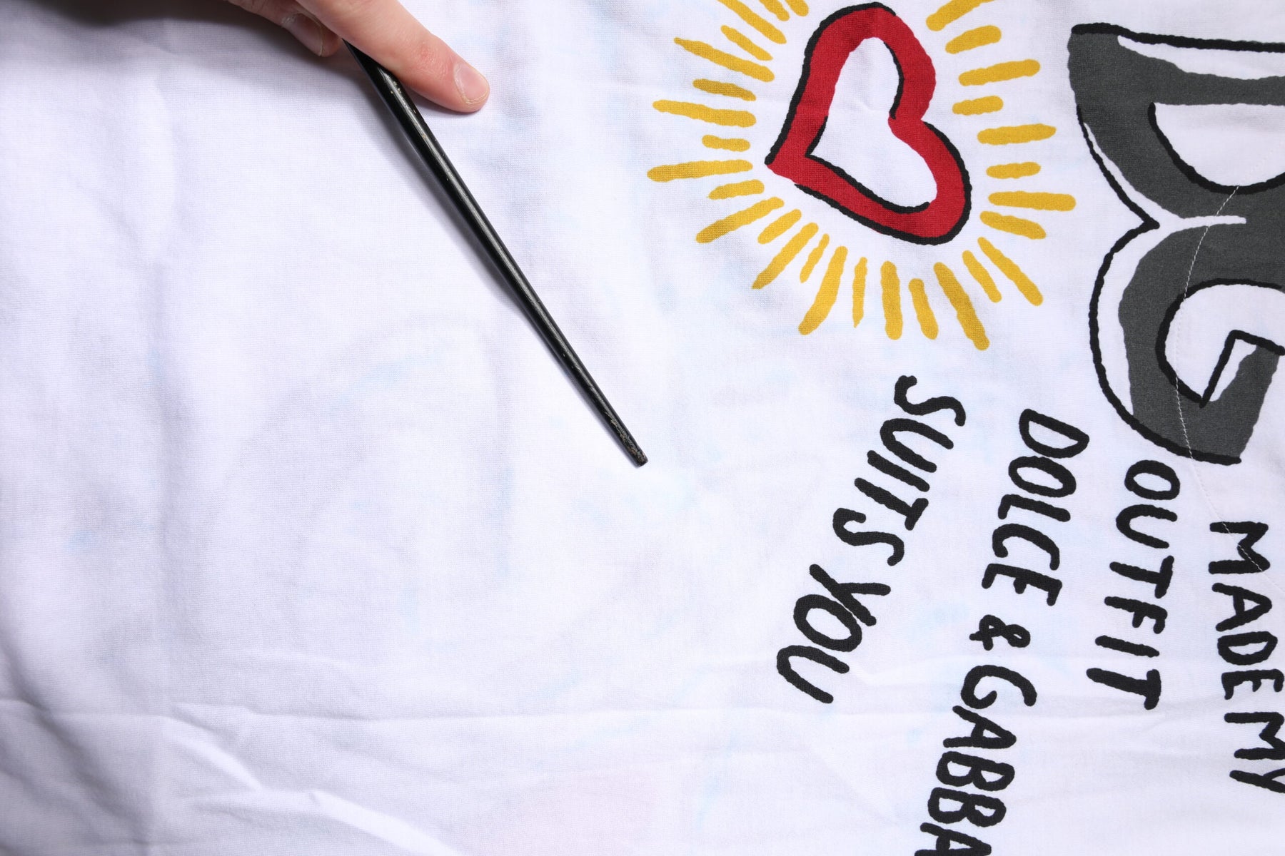 Dolce & Gabbana White Graphic Crew Neck Short Sleeves T-shirt | Regal Royce