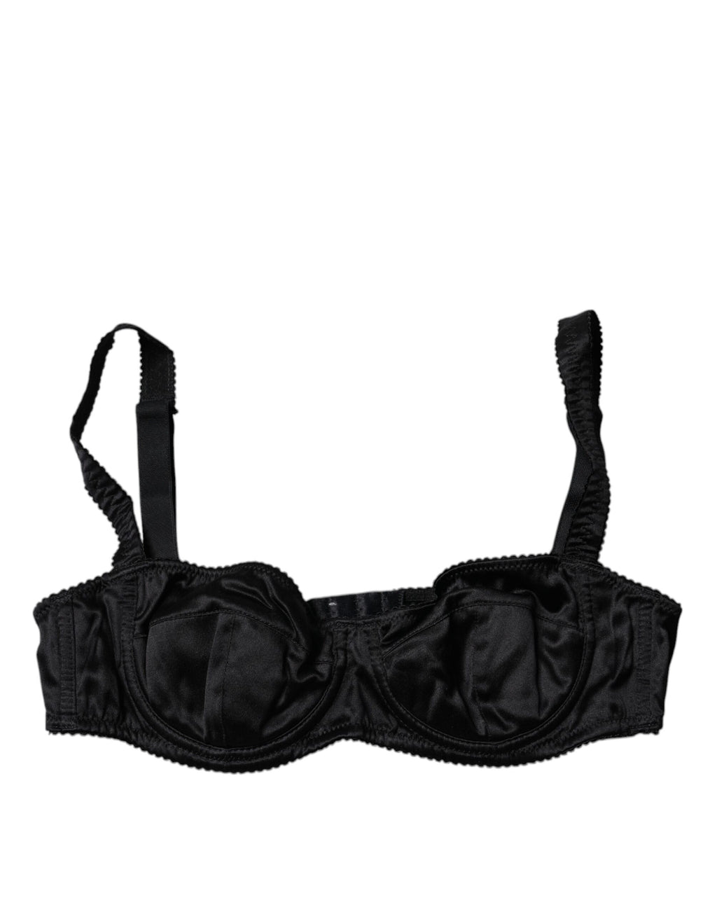 Dolce & Gabbana Black Silk Semi-Pad Balconette Bra Underwear