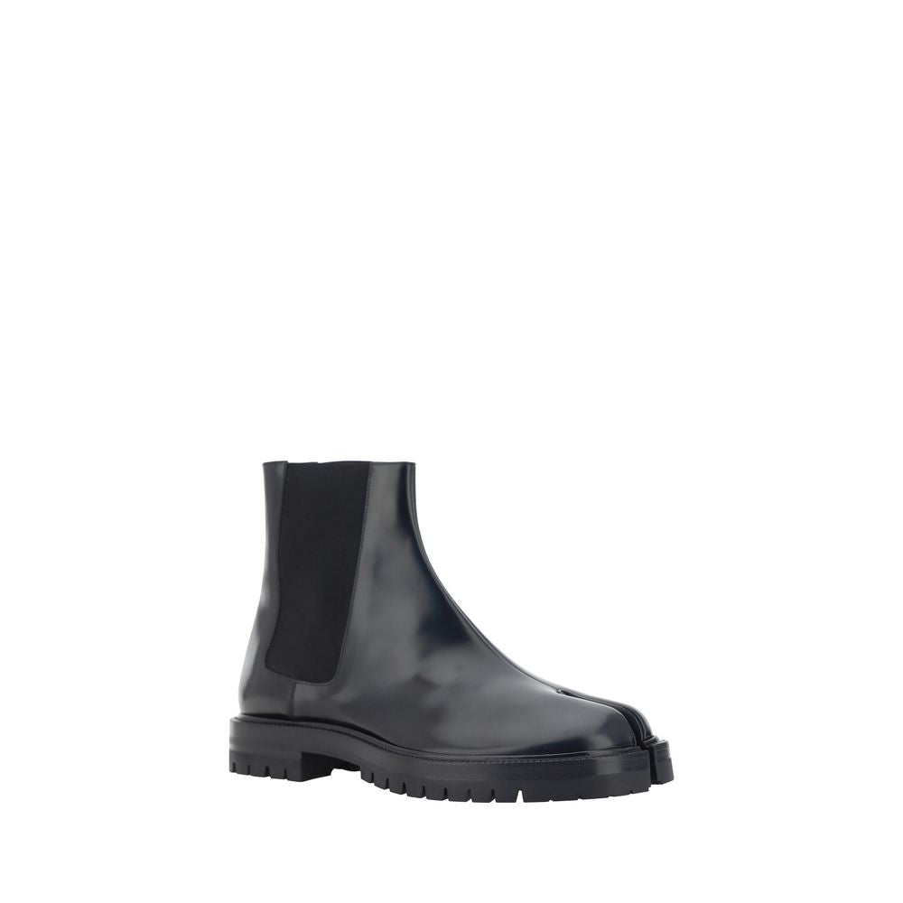 Margiela Black Calf Leather Bos Taurus Chelsea Boots