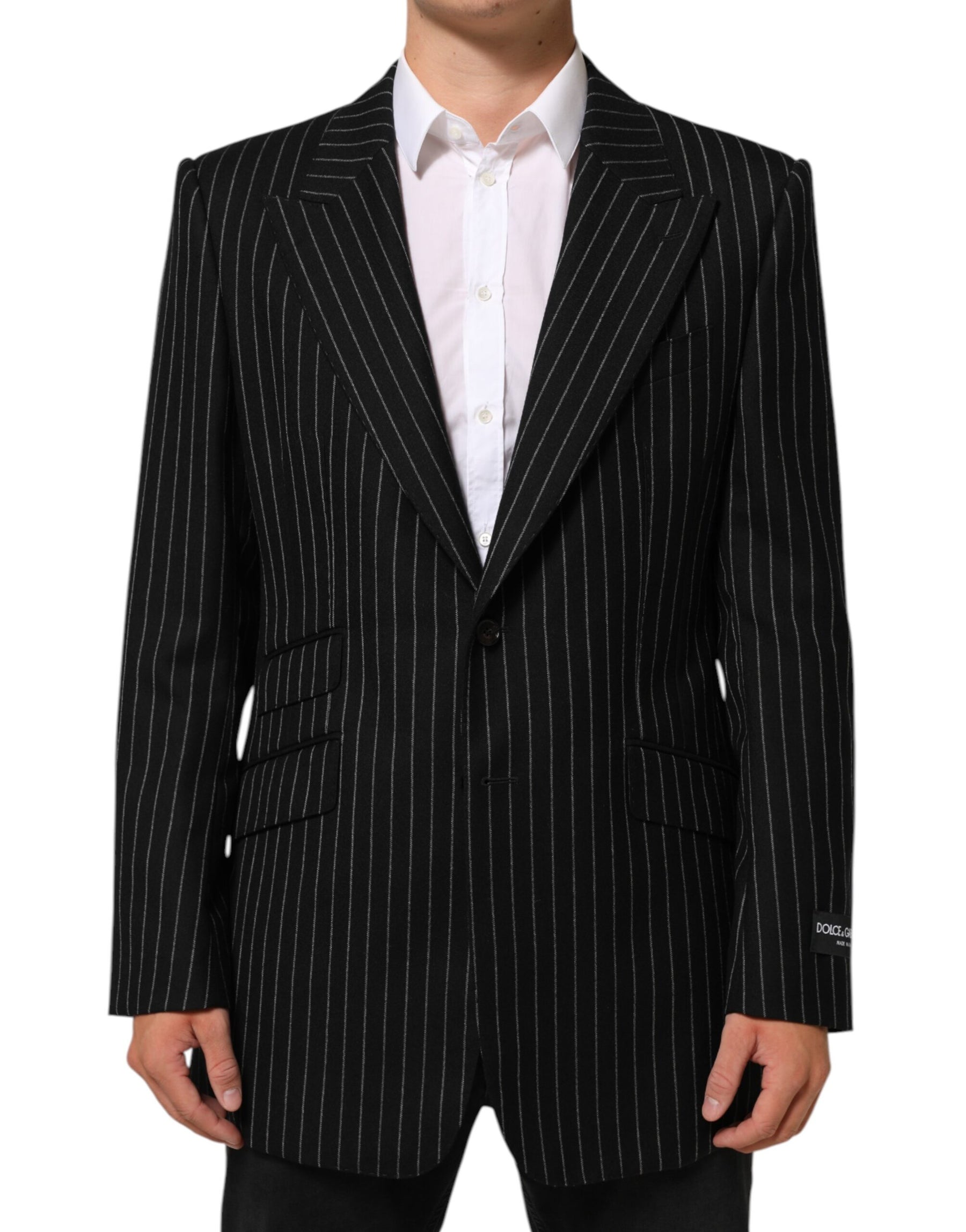 Dolce & Gabbana Black Stripes 2 Buttons Suit Jacket Blazer | Regal Royce