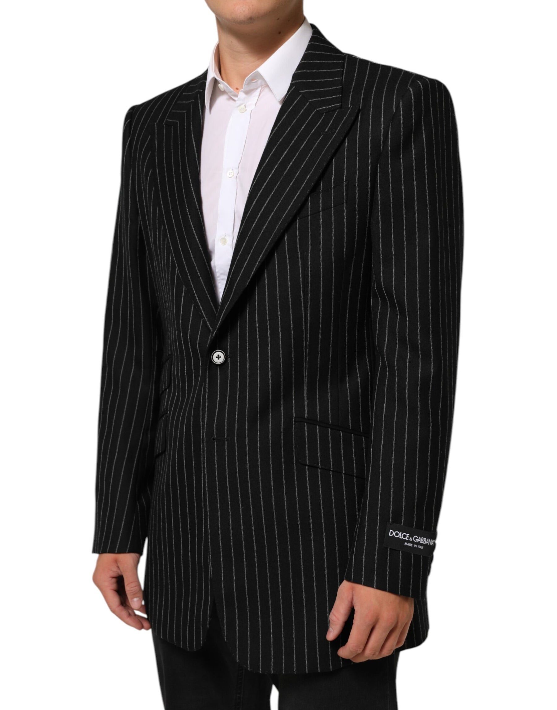 Dolce & Gabbana Black Stripes 2 Buttons Suit Jacket Blazer | Regal Royce
