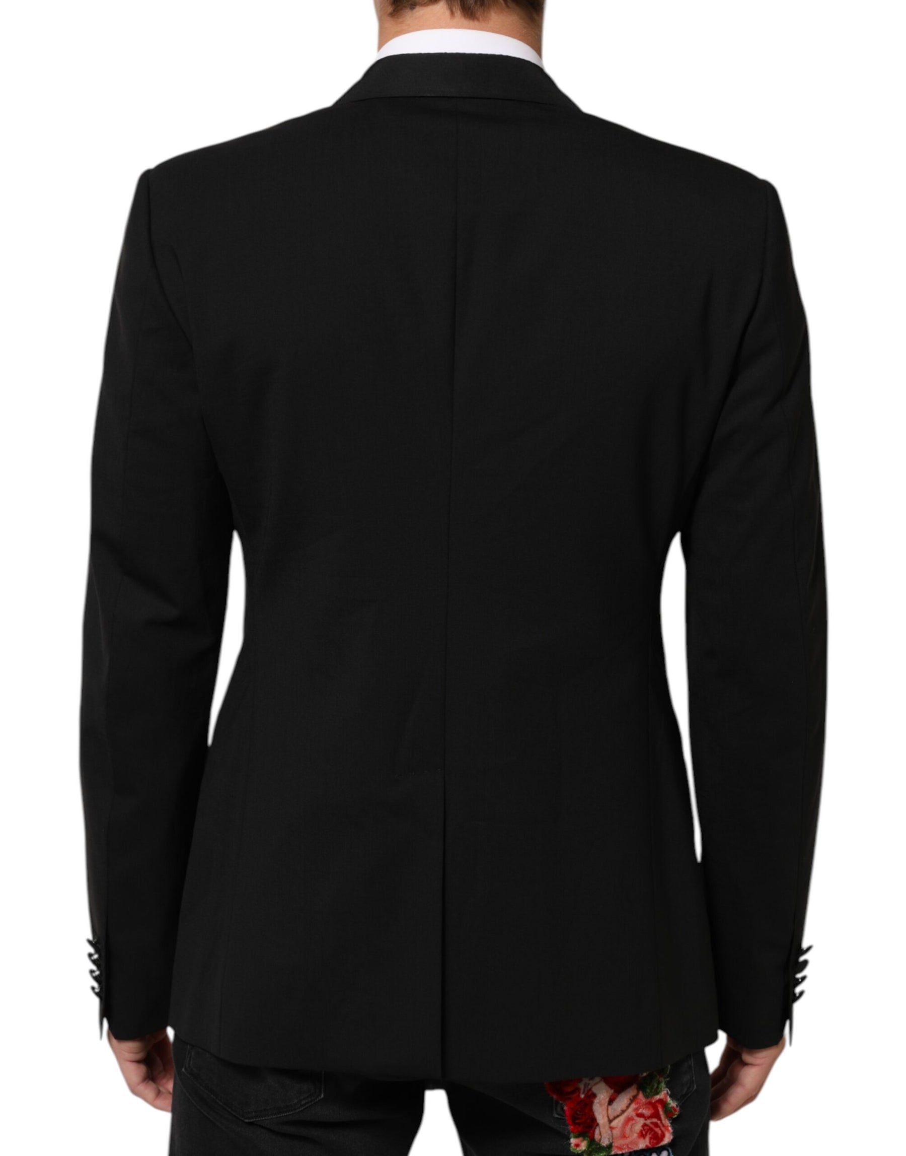 Dolce & Gabbana Black Wool 2 Buttons Suit Men Jacket Blazer | Regal Royce