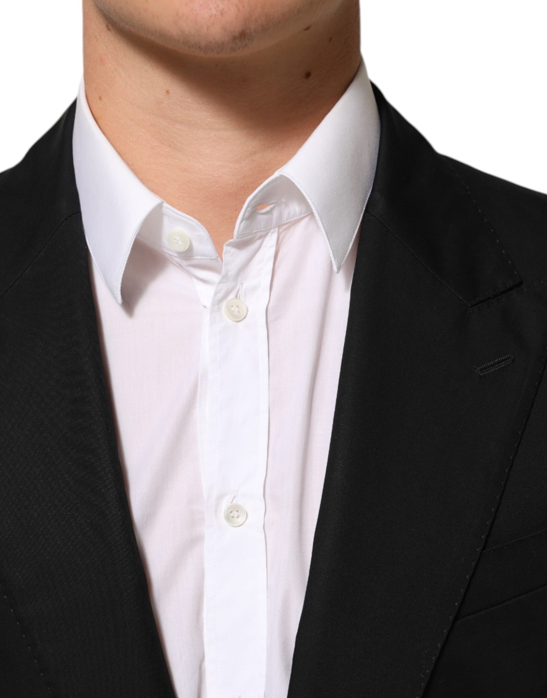 Dolce & Gabbana Black Wool 2 Buttons Suit Men Jacket Blazer | Regal Royce