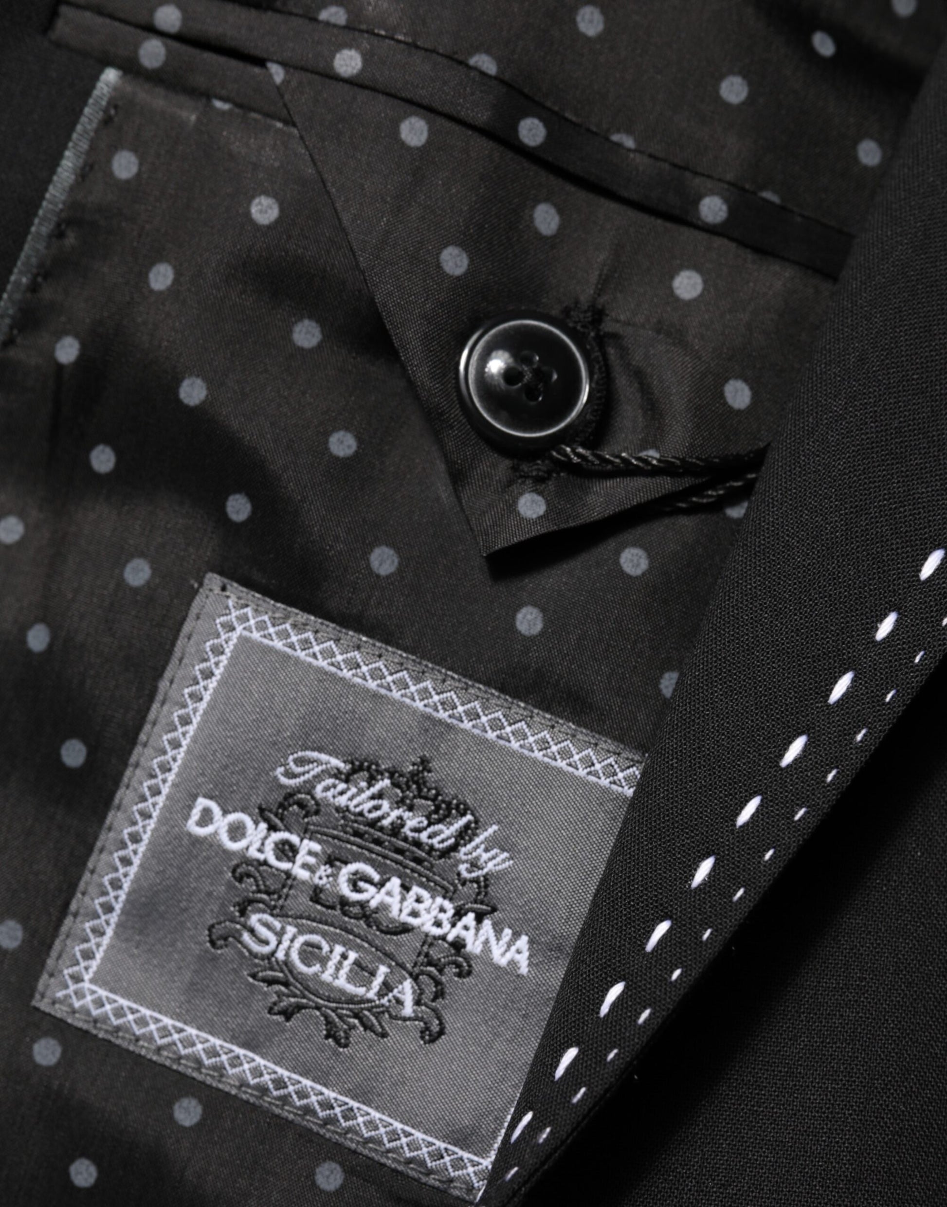 Dolce & Gabbana Black SICILIA 2 Buttons Suit Jacket Blazer