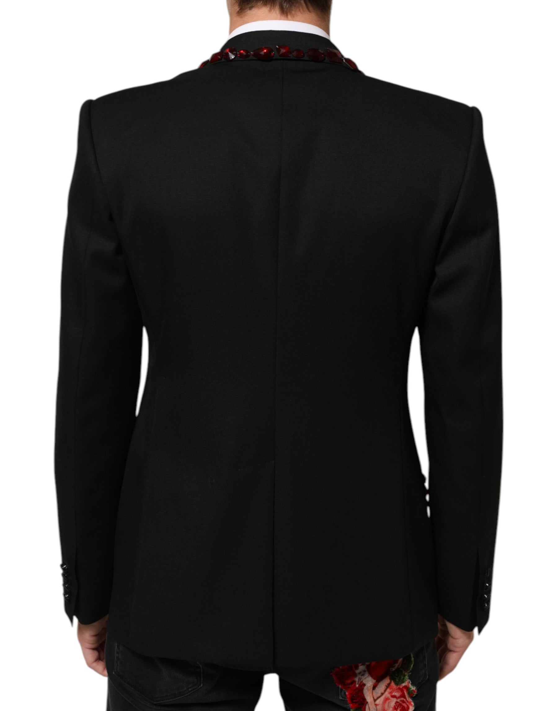 Dolce & Gabbana Black SICILIA Crystal Embellished Men Blazer | Regal Royce