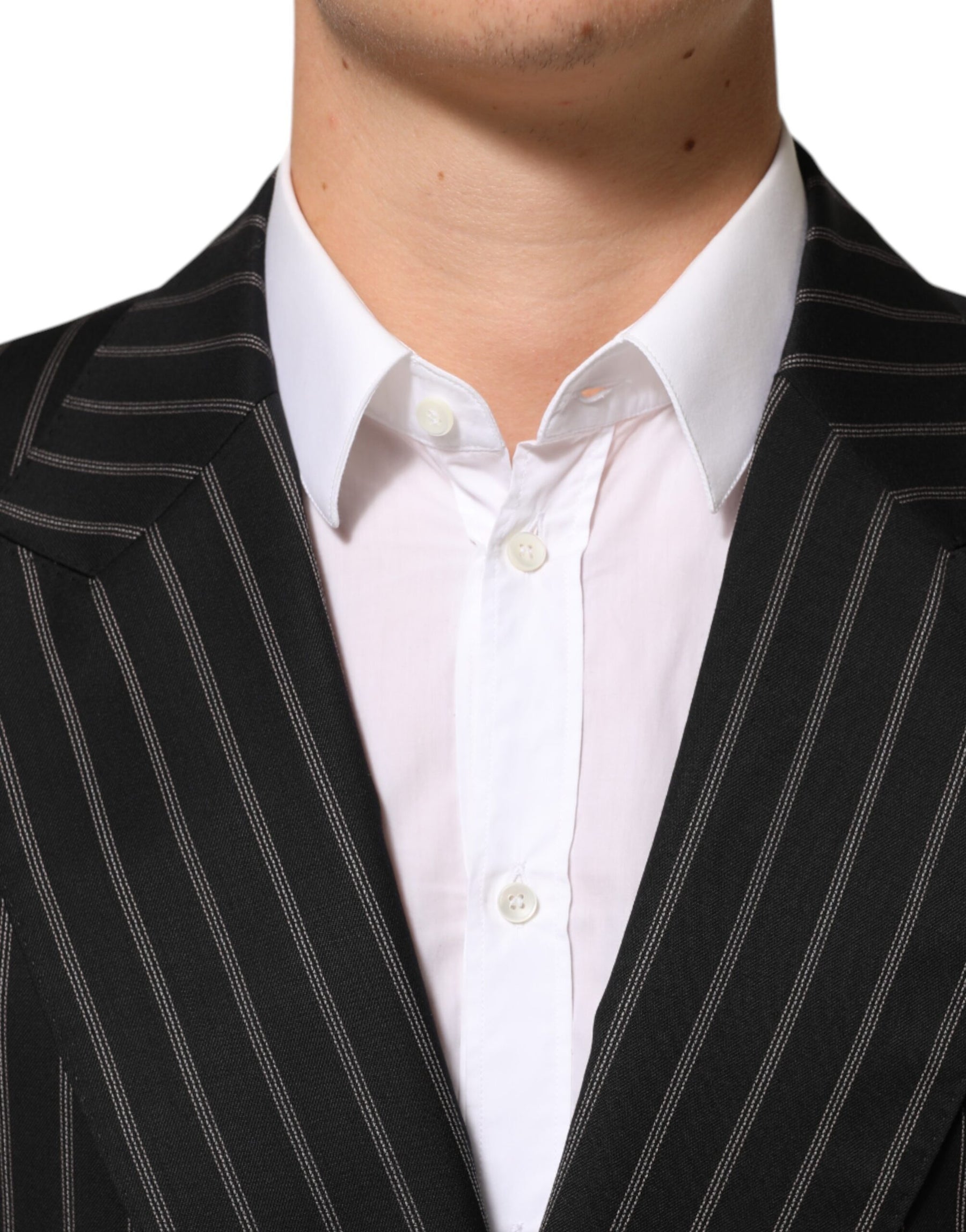 Dolce & Gabbana Black Stripes SICILIA 1 Button Suit Blazer | Regal Royce