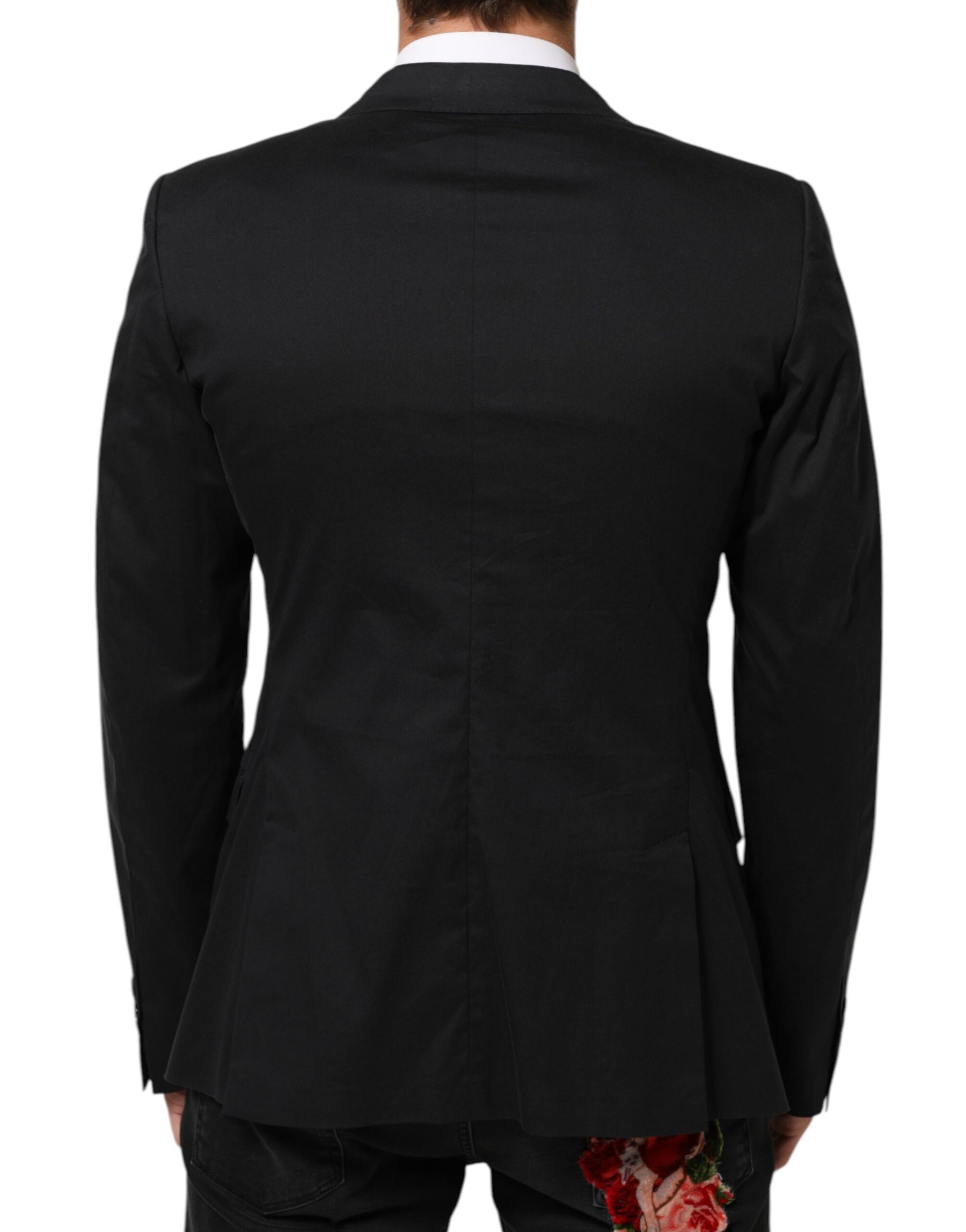 Dolce & Gabbana Black Cotton 2 Buttons Suit Jacket Blazer | Regal Royce