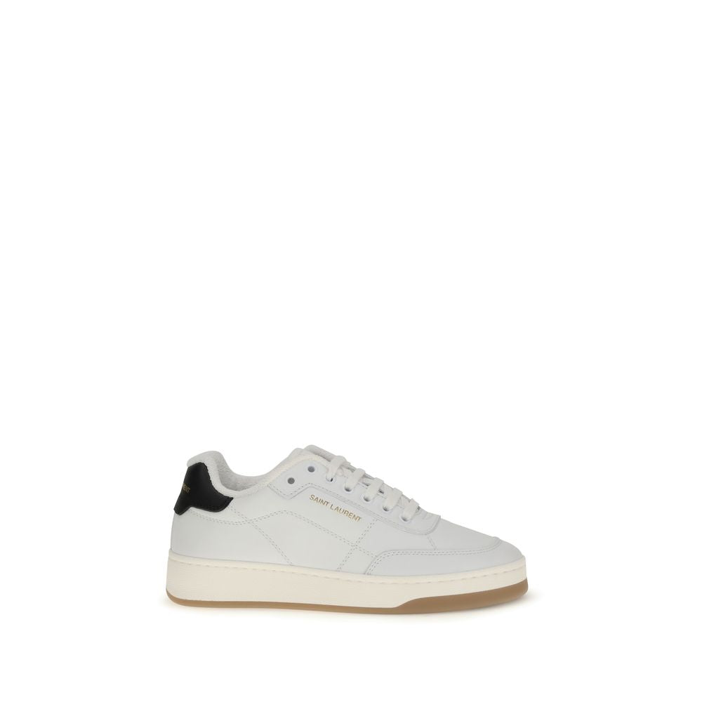Saint Laurent White Calf Leather Bos Taurus Low Top Sneakers | Regal Royce