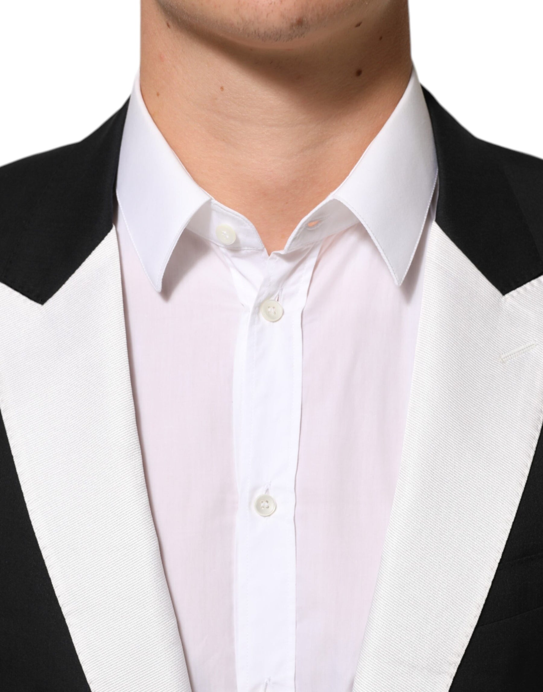 Dolce & Gabbana Black White MARTINI 1 Button Men Suit Blazer | Regal Royce