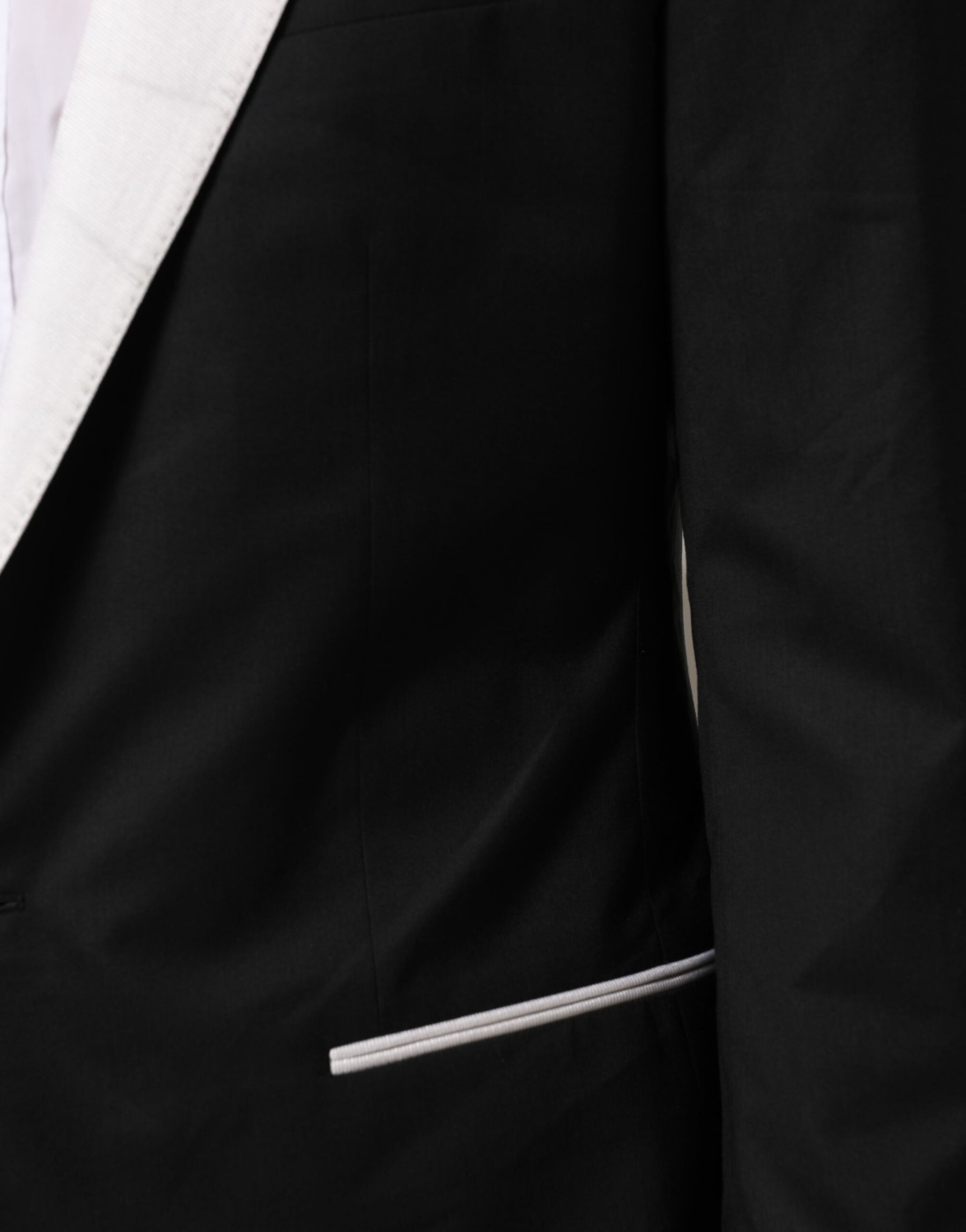 Dolce & Gabbana Black White MARTINI 1 Button Men Suit Blazer | Regal Royce