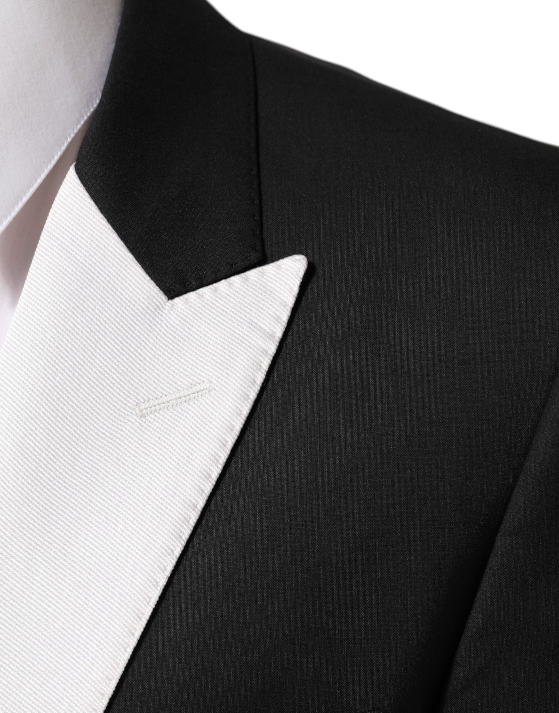 Dolce & Gabbana Black White MARTINI 1 Button Men Suit Blazer | Regal Royce