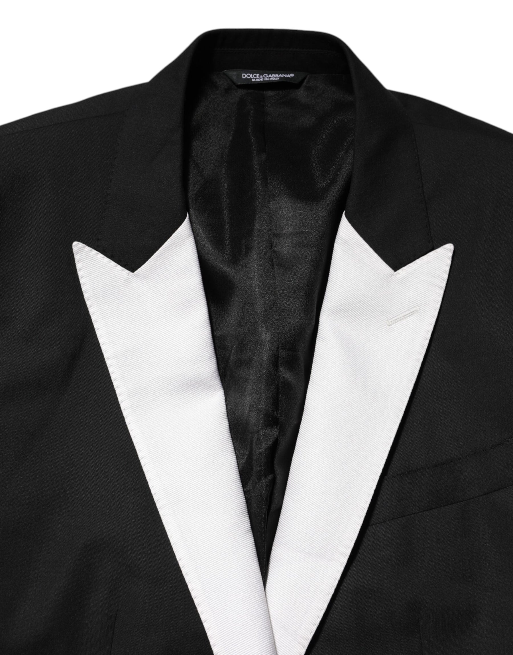 Dolce & Gabbana Black White MARTINI 1 Button Men Suit Blazer | Regal Royce