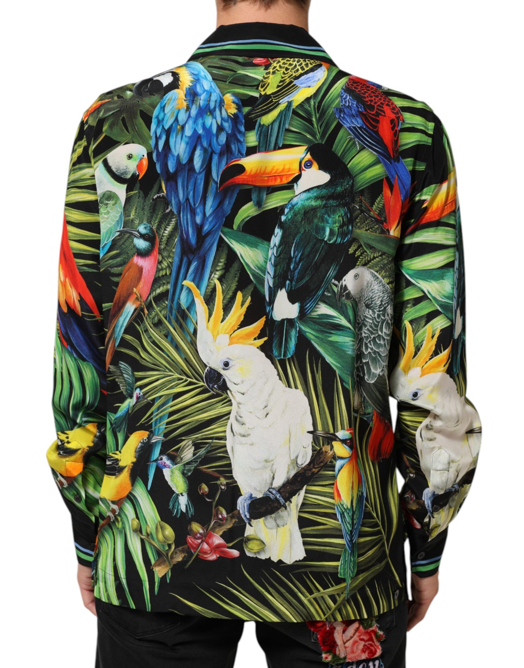 Dolce & Gabbana Multicolor Parrot Print Lounge Casual Shirt | Regal Royce