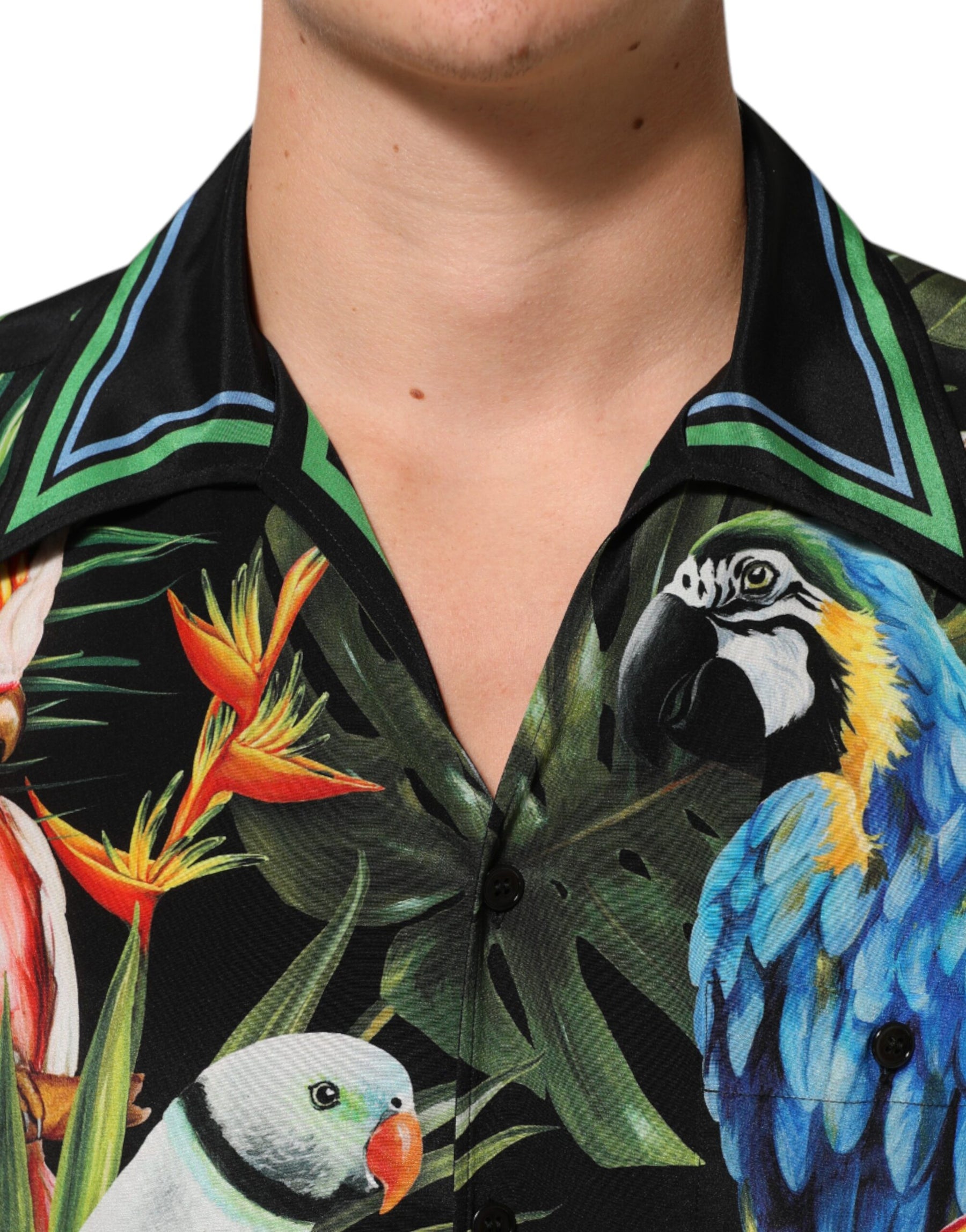 Dolce & Gabbana Multicolor Parrot Print Lounge Casual Shirt | Regal Royce