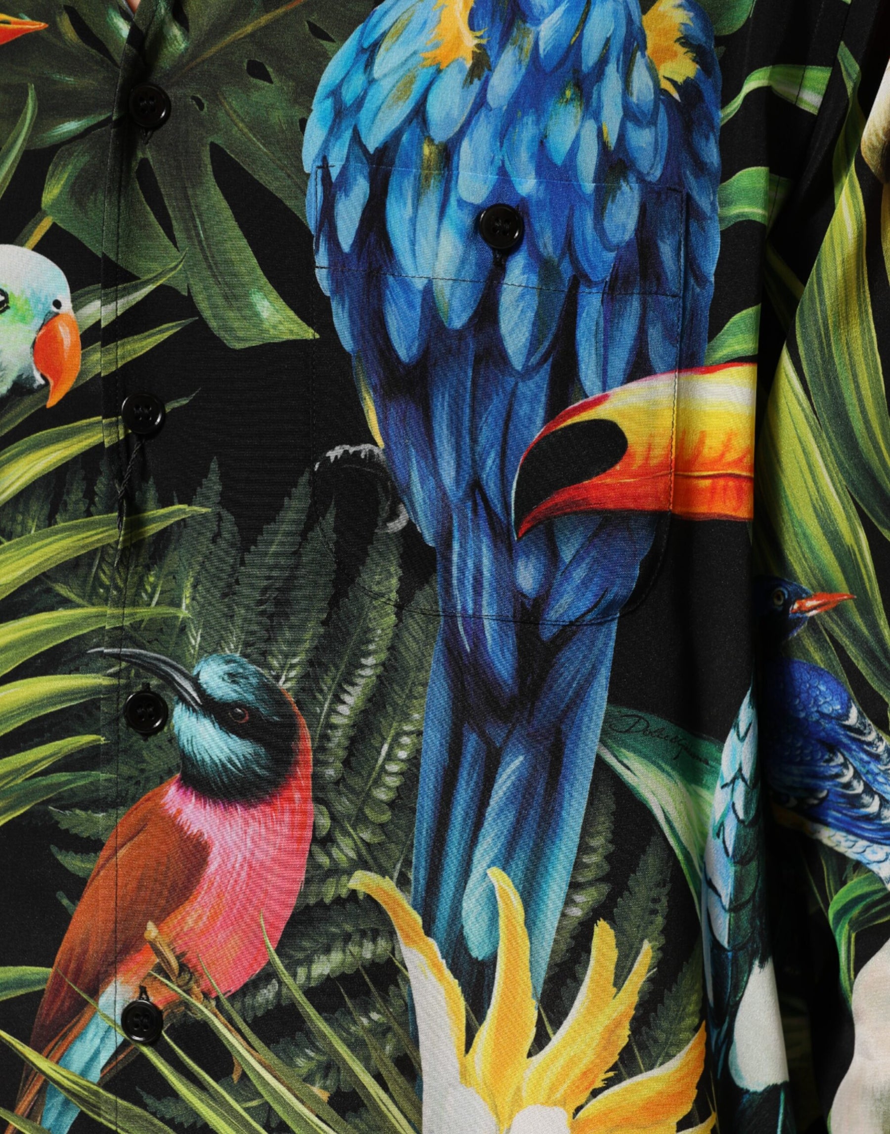 Dolce & Gabbana Multicolor Parrot Print Lounge Casual Shirt | Regal Royce