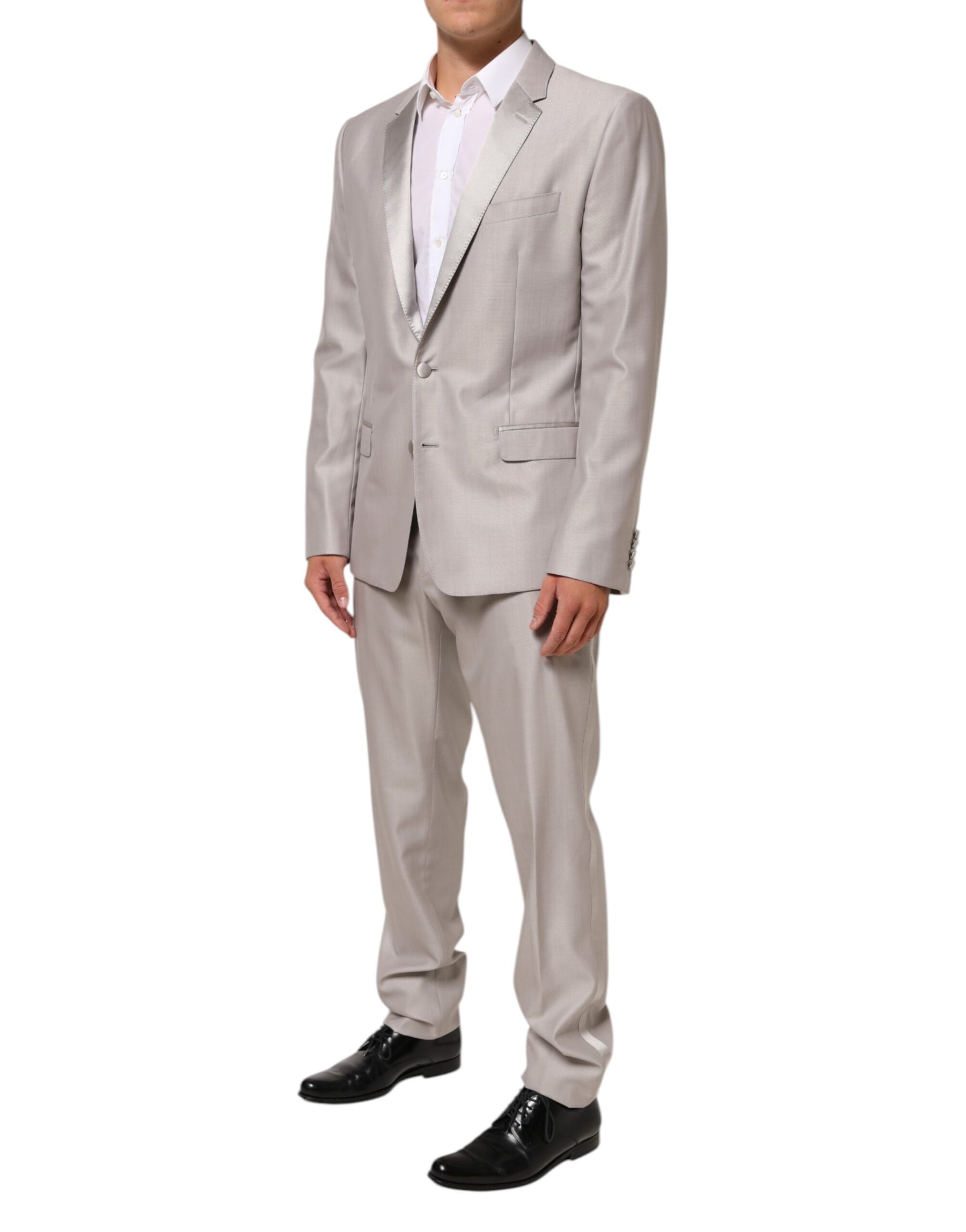 Dolce & Gabbana Light Gray Wool 2 Piece MARTINI Formal Suit | Regal Royce