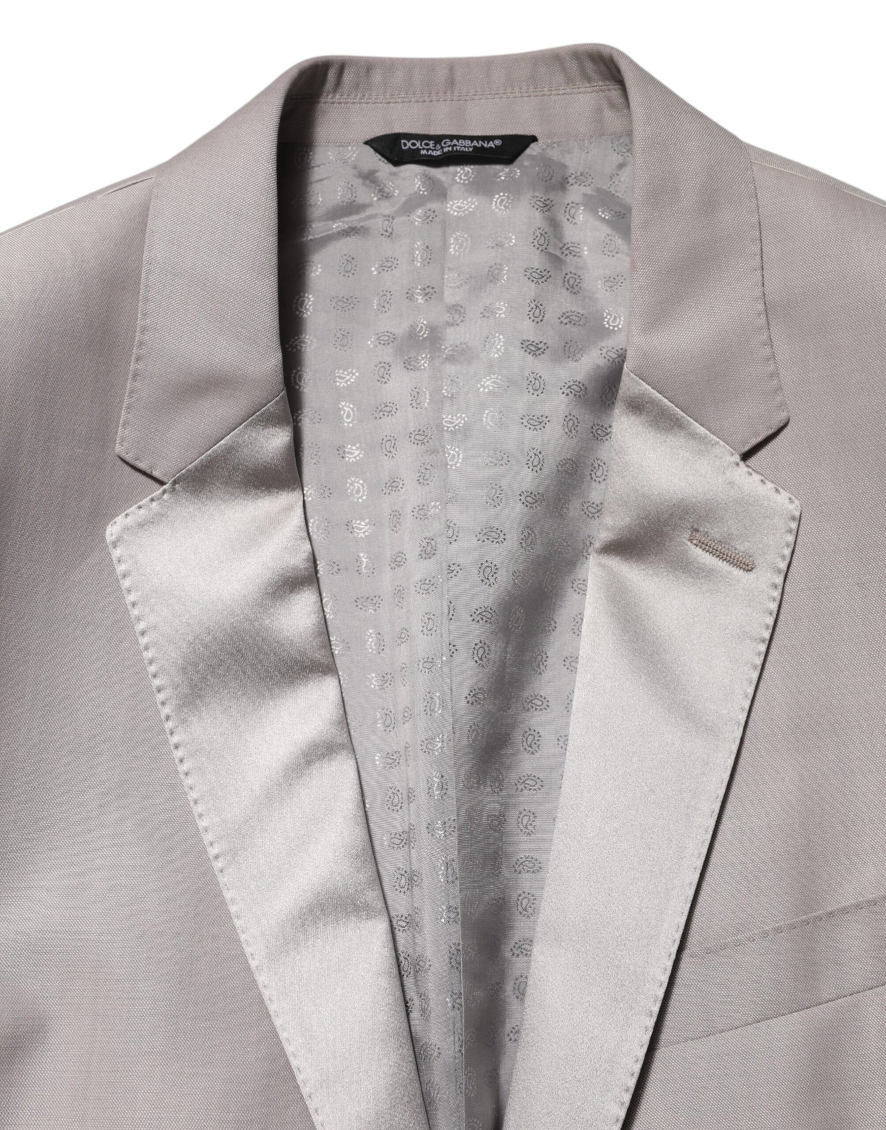 Dolce & Gabbana Light Gray Wool 2 Piece MARTINI Formal Suit | Regal Royce