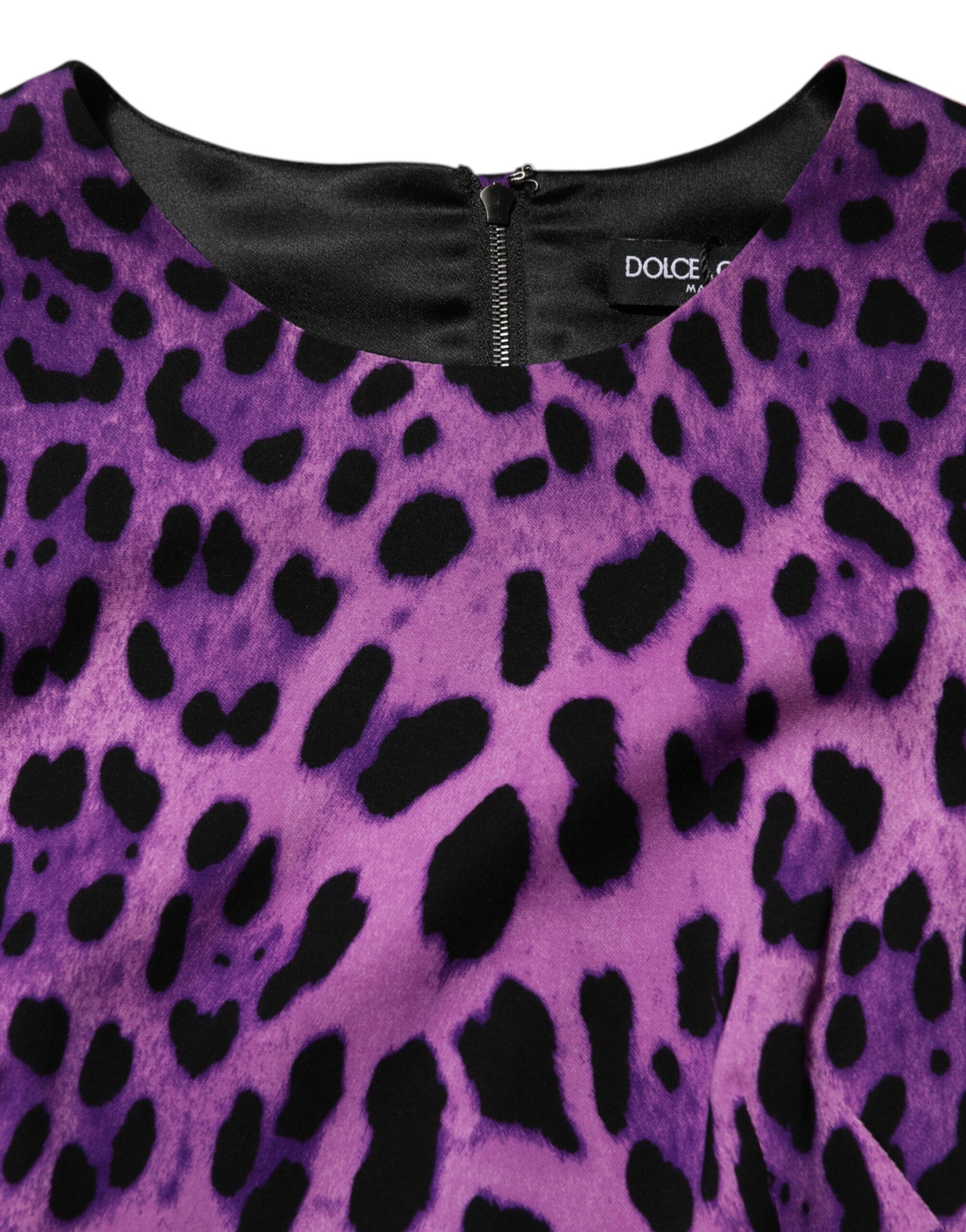 Dolce & Gabbana Violet Leopard Sheath Bodycon Mini Dress | Regal Royce