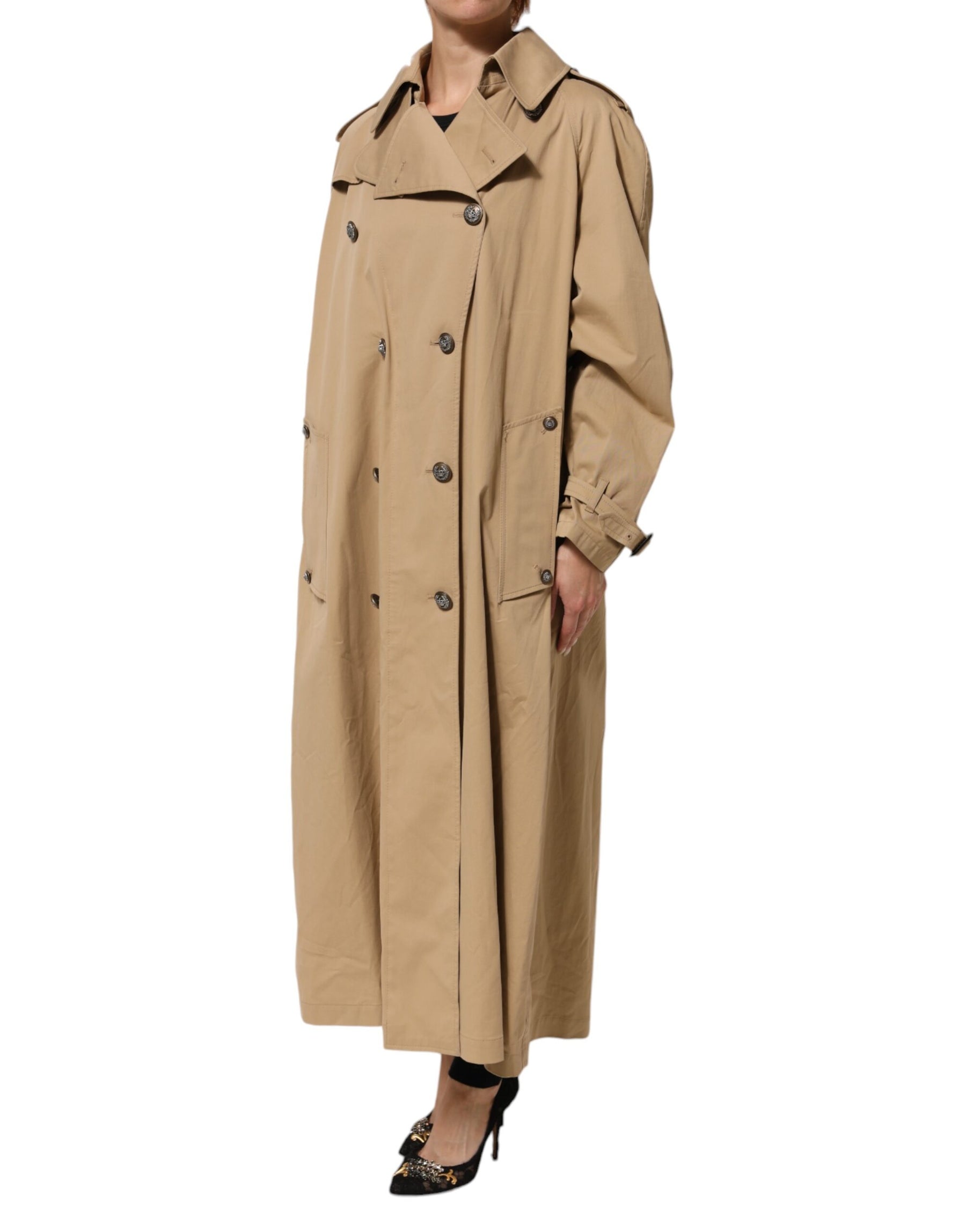 Dolce & Gabbana Khaki Double Breasted Trench Coat Jacket | Regal Royce