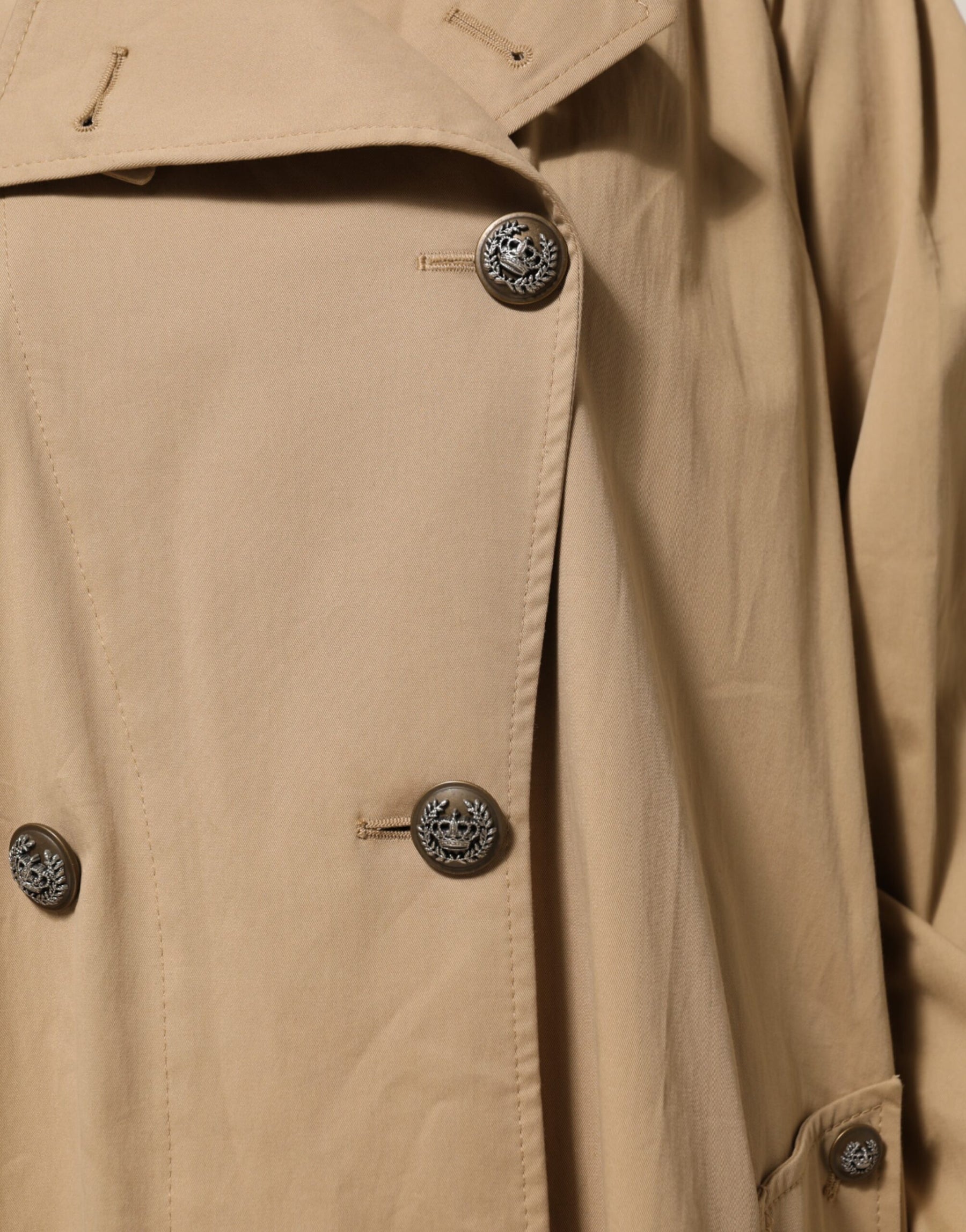 Dolce & Gabbana Khaki Double Breasted Trench Coat Jacket | Regal Royce