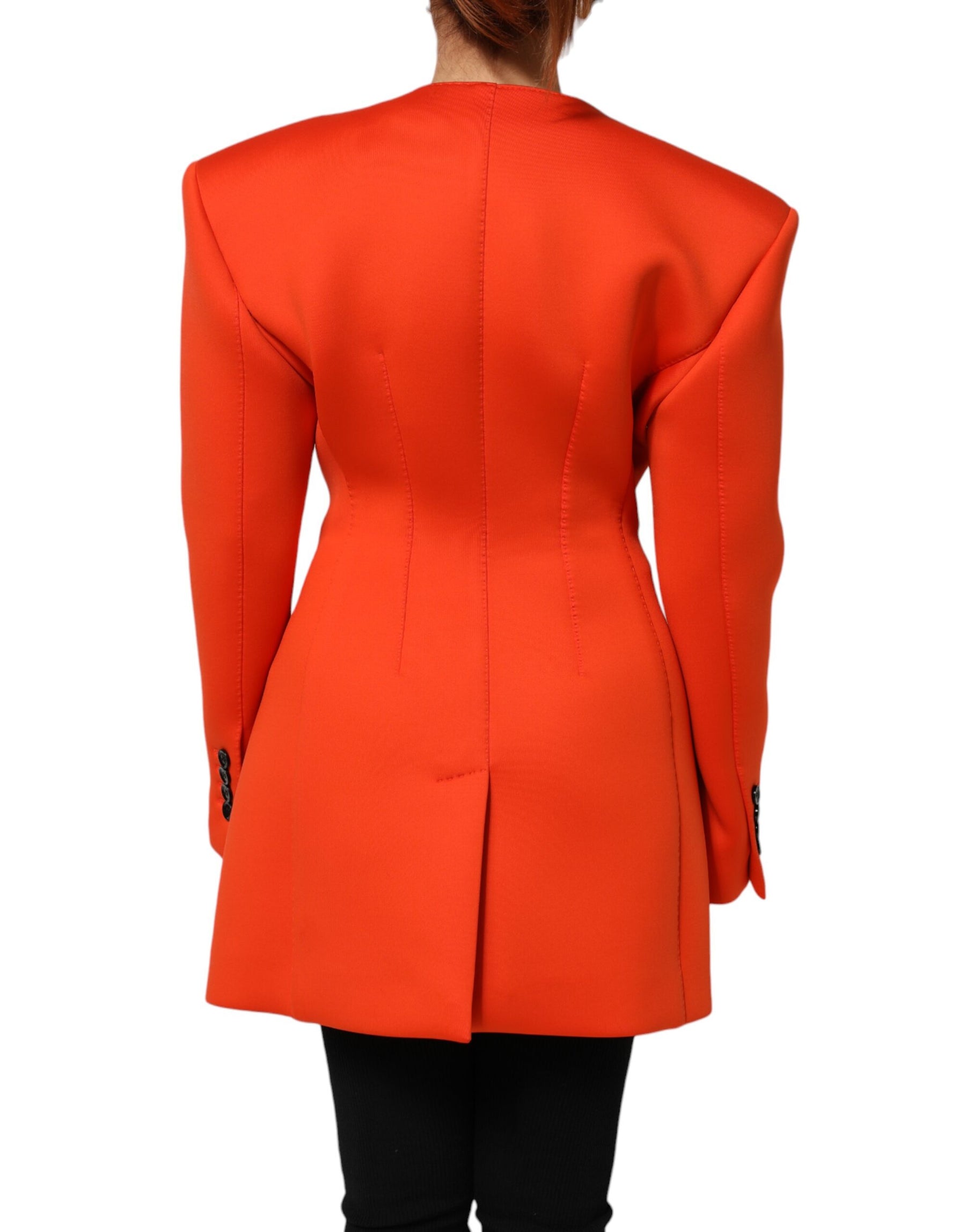 Dolce & Gabbana Red Buttoned Down Women Trench Coat Jacket | Regal Royce