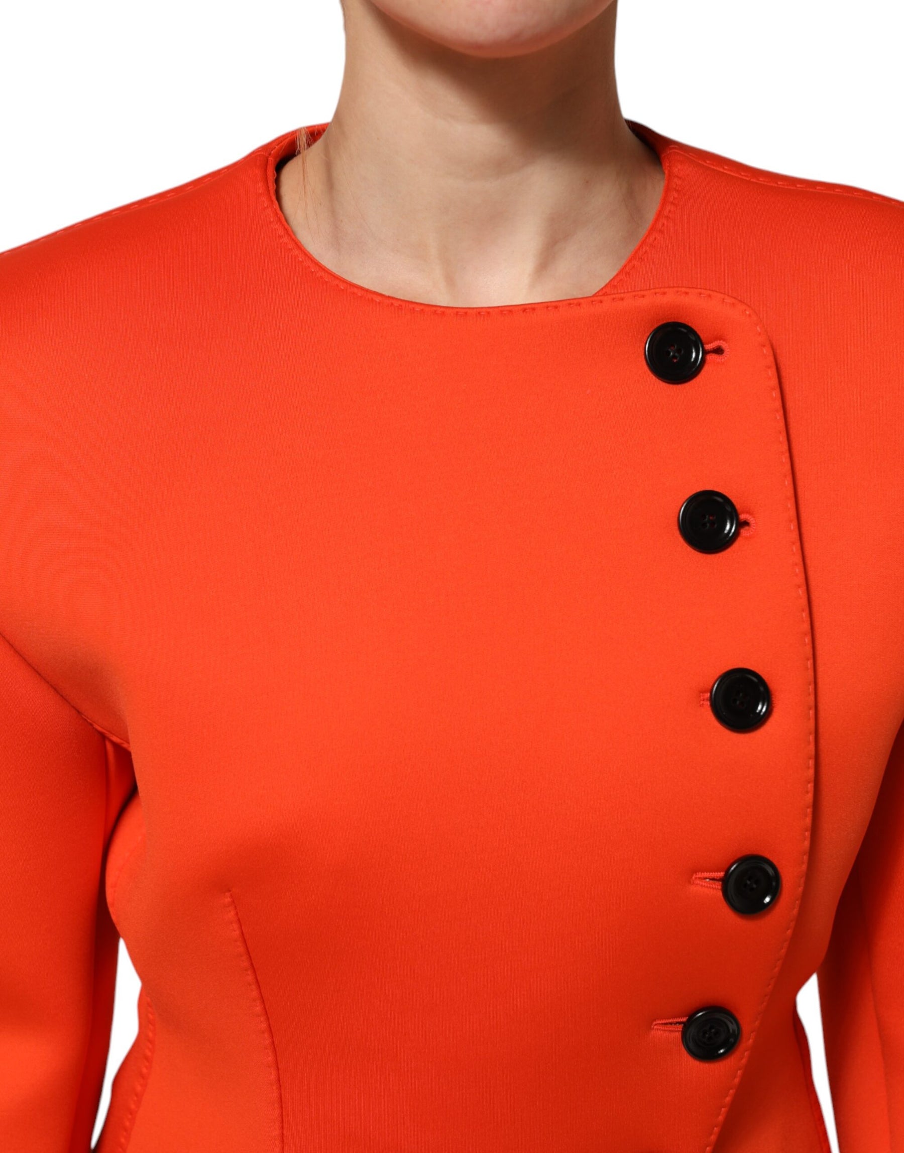 Dolce & Gabbana Red Buttoned Down Women Trench Coat Jacket | Regal Royce