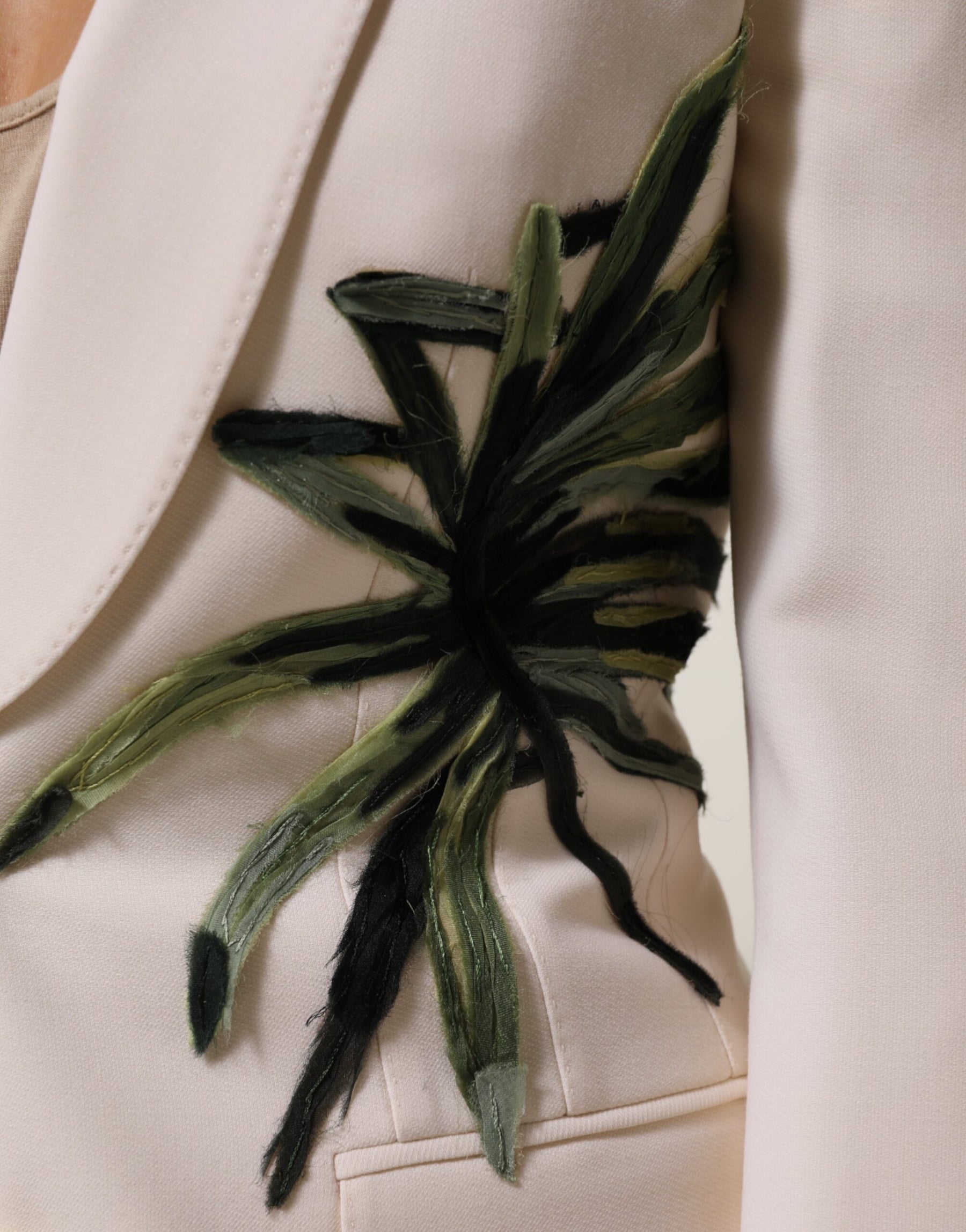 Dolce & Gabbana Beige Embroidered Single Breasted Jacket | Regal Royce