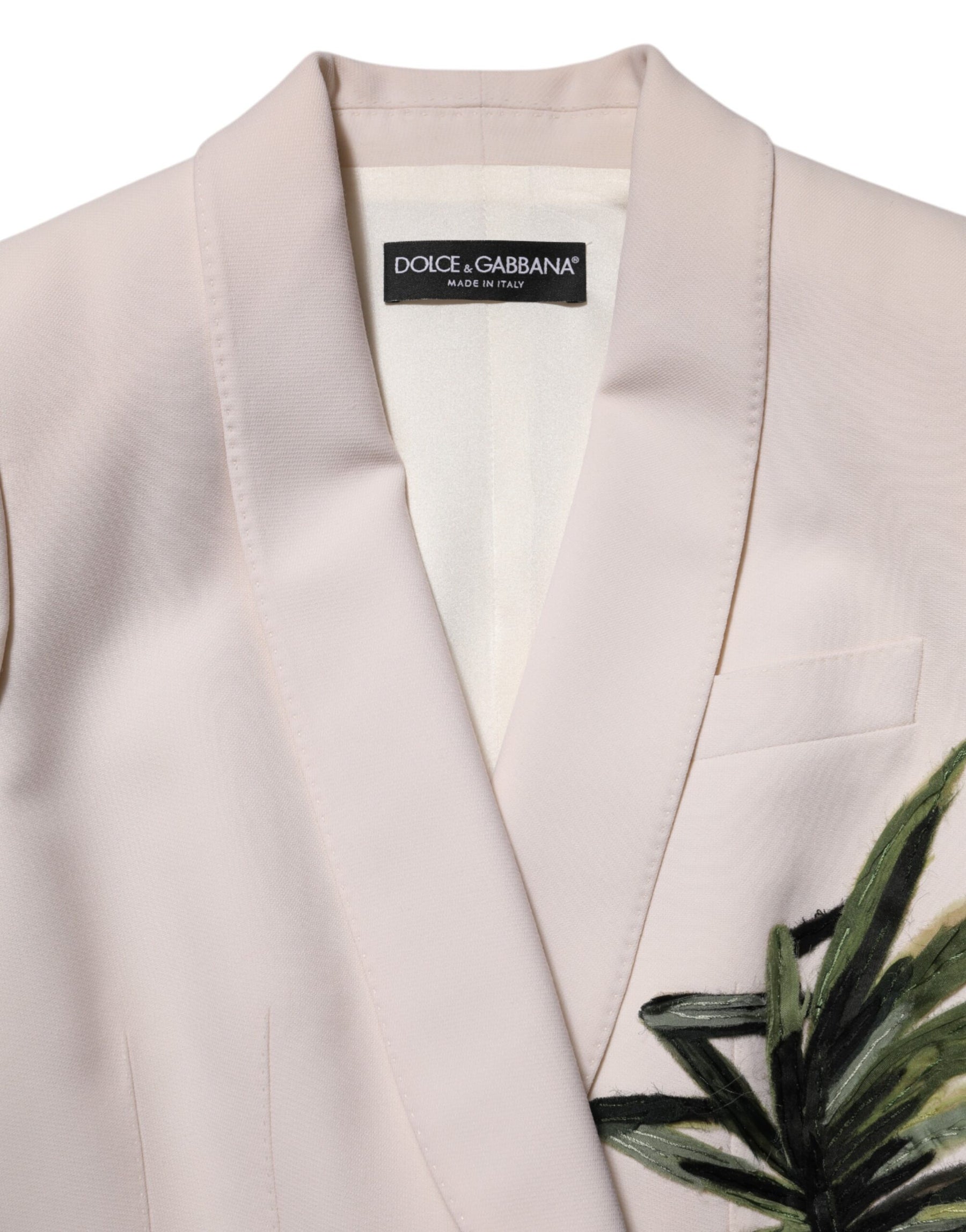 Dolce & Gabbana Beige Embroidered Single Breasted Jacket | Regal Royce