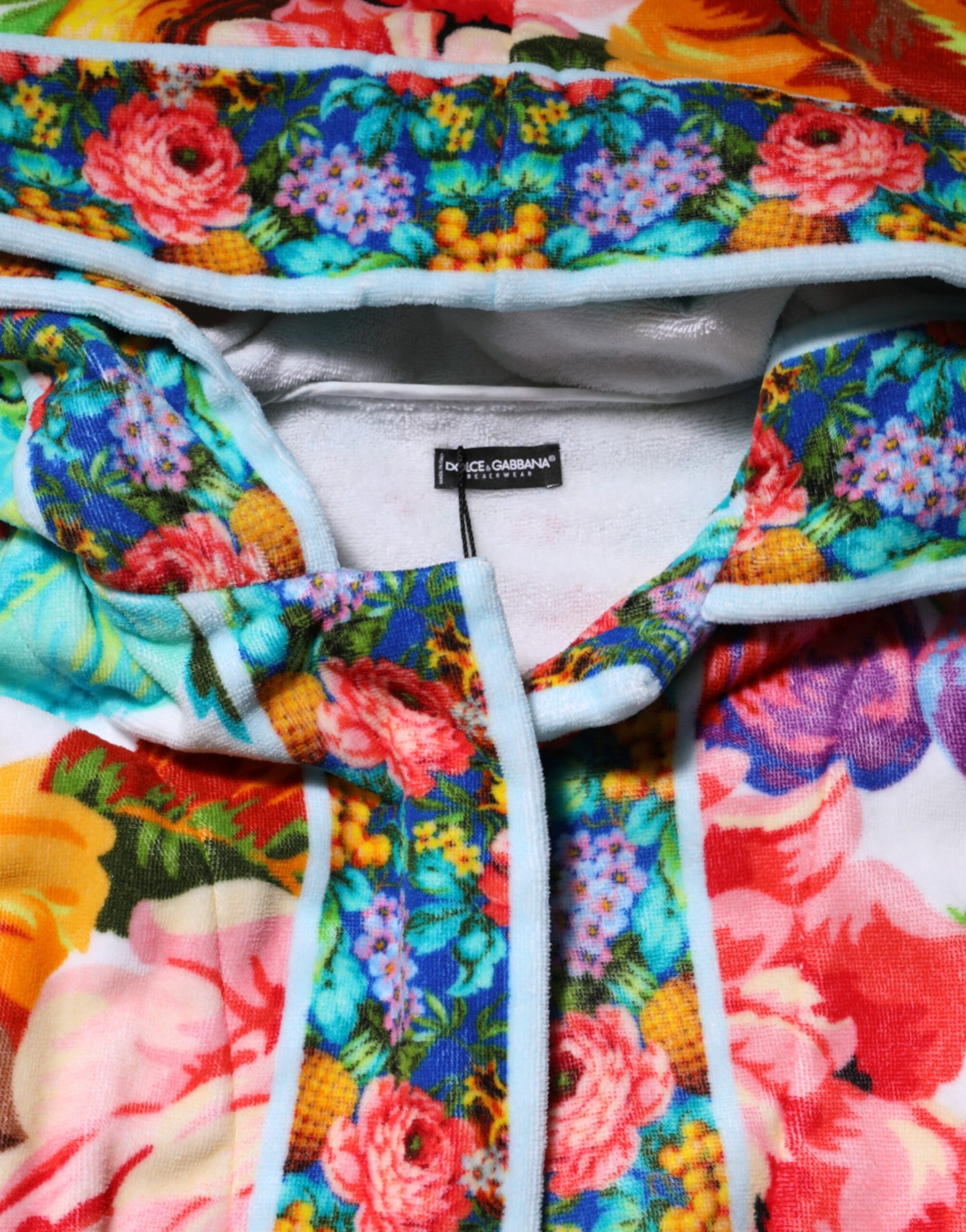 Dolce & Gabbana Multicolor Floral Print Belted Bathrobe Coat Jacket | Regal Royce