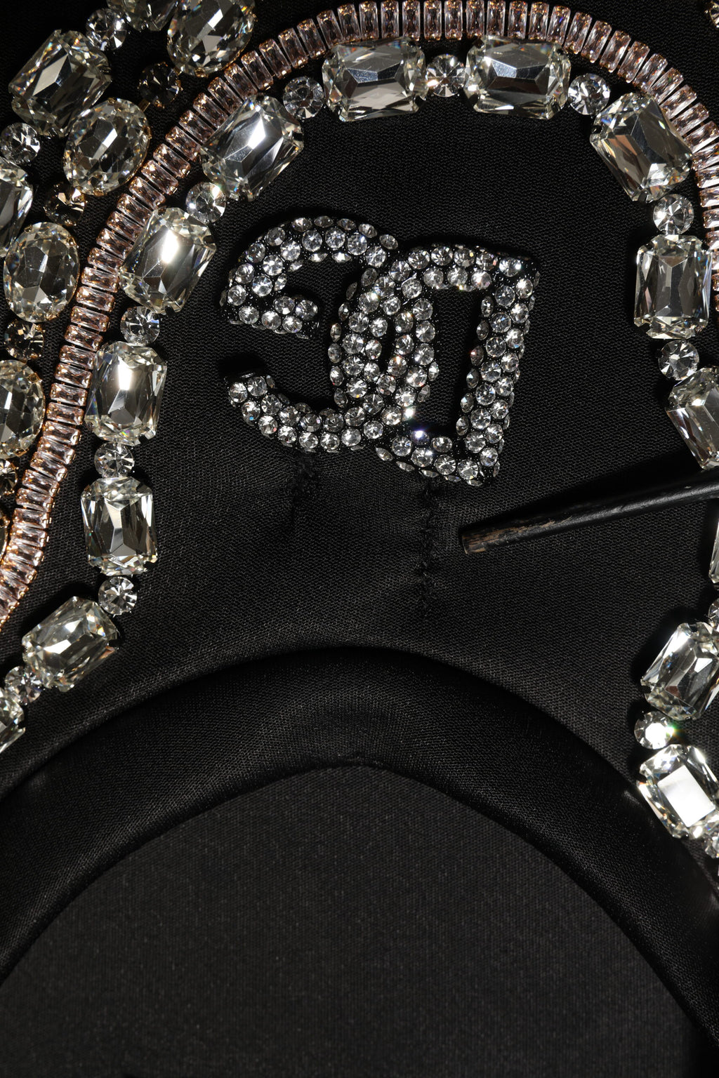 Dolce & Gabbana Black Necklace Crystal DG Logo Sweatshirt Sweater