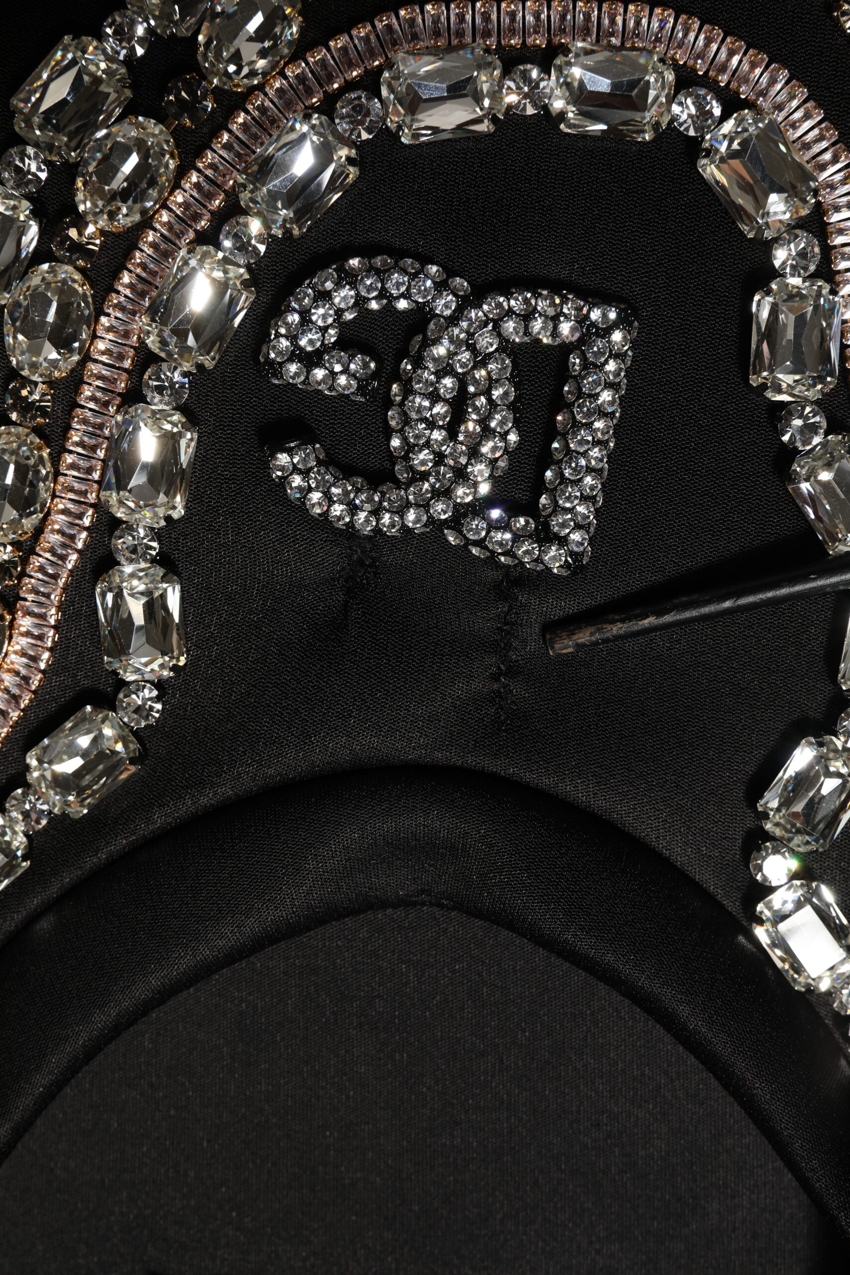 Dolce & Gabbana Black Necklace Crystal DG Logo Sweatshirt Sweater | Regal Royce