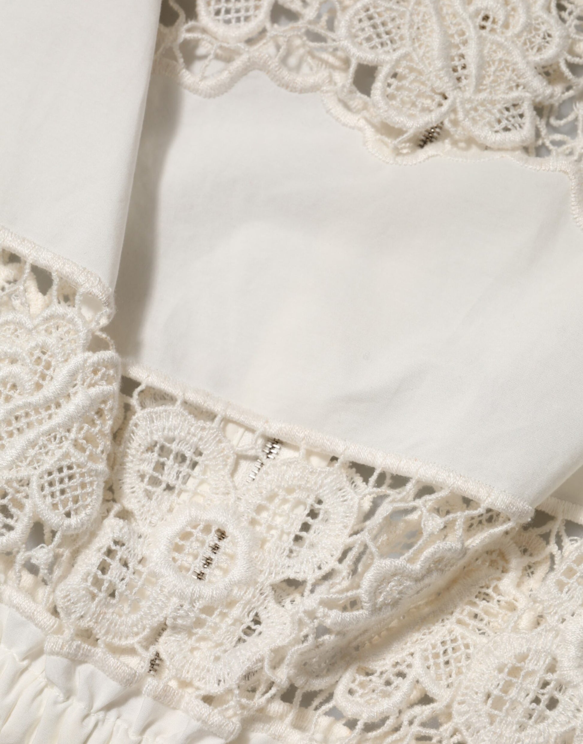 Dolce & Gabbana White Poplin Openwork Embroidery Tank Top